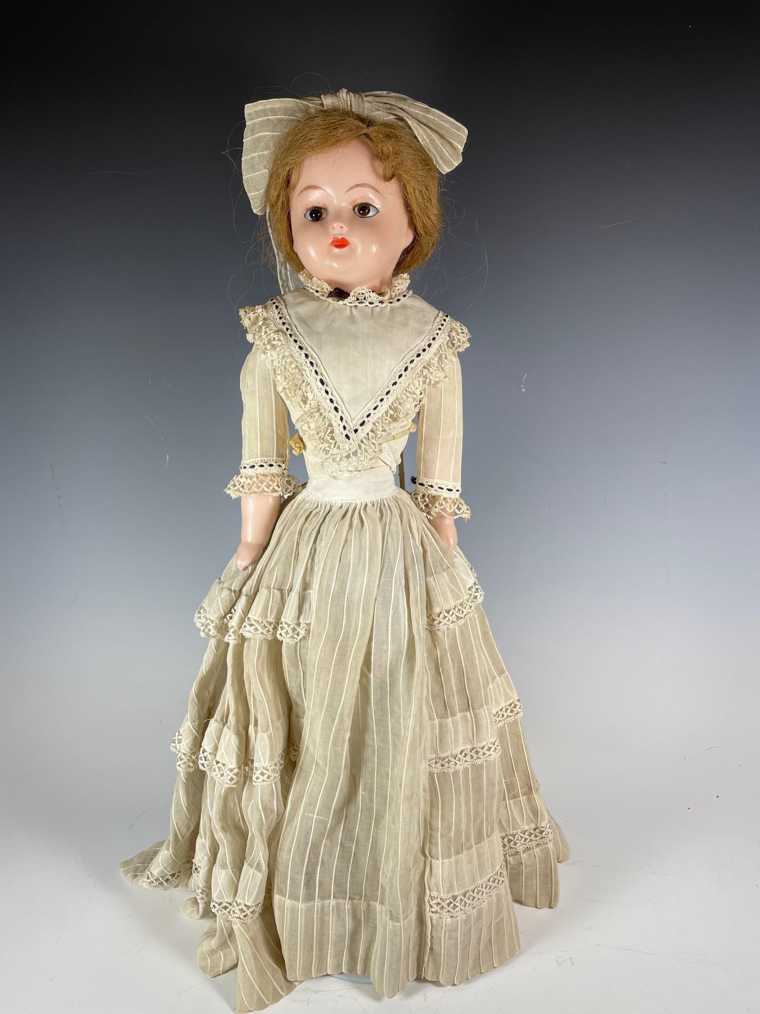 25" German Wax over Composition Doll (1 of 10)