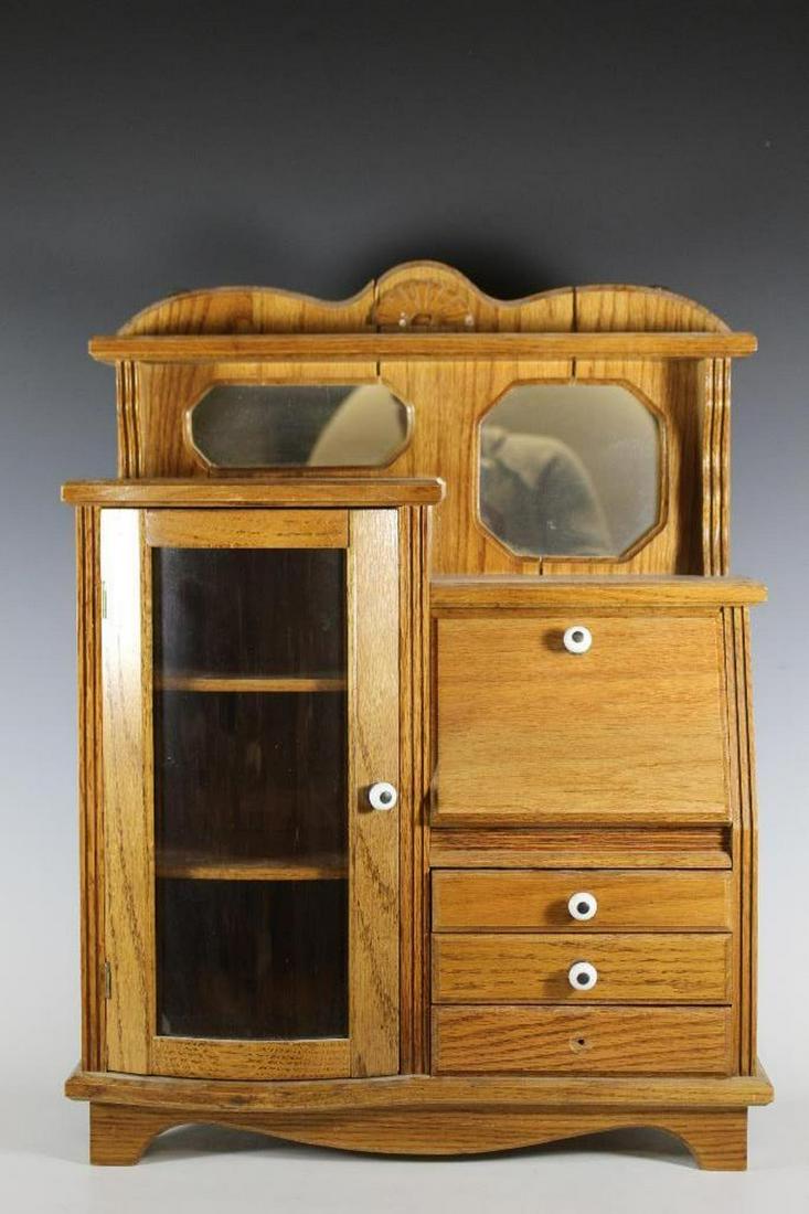 Quality Miniature Oak Side by Side Secretary Desk (1 of 12)