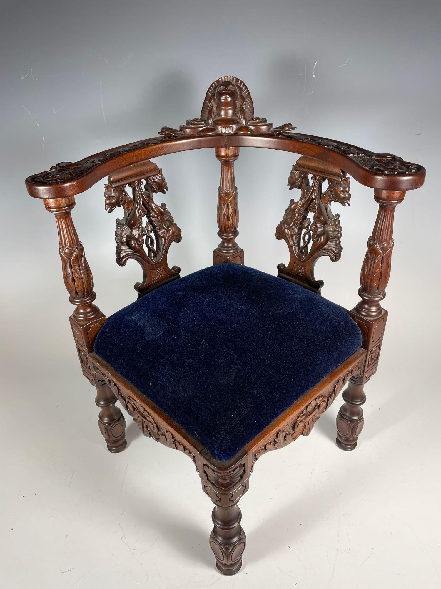 Victorian Renaissance Style Miniature Corner Chair (1 of 12)