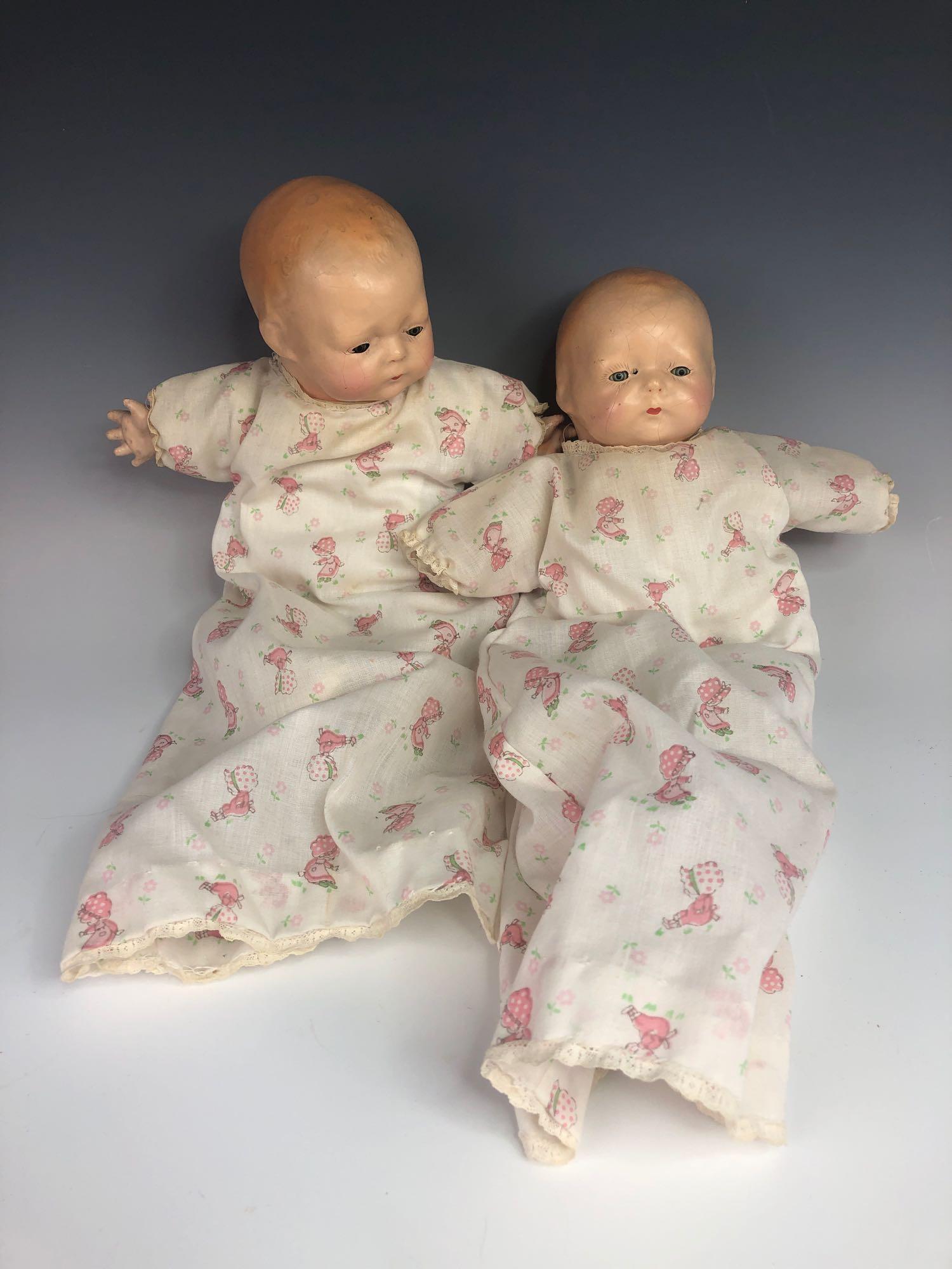 Early Antique Composition Twin Boy Dolls (1 of 4)
