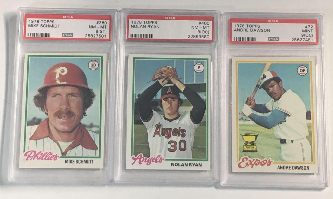 1978 Topps Schmidt, Ryan and Dawson PSA Graded Cards (1 of 8)