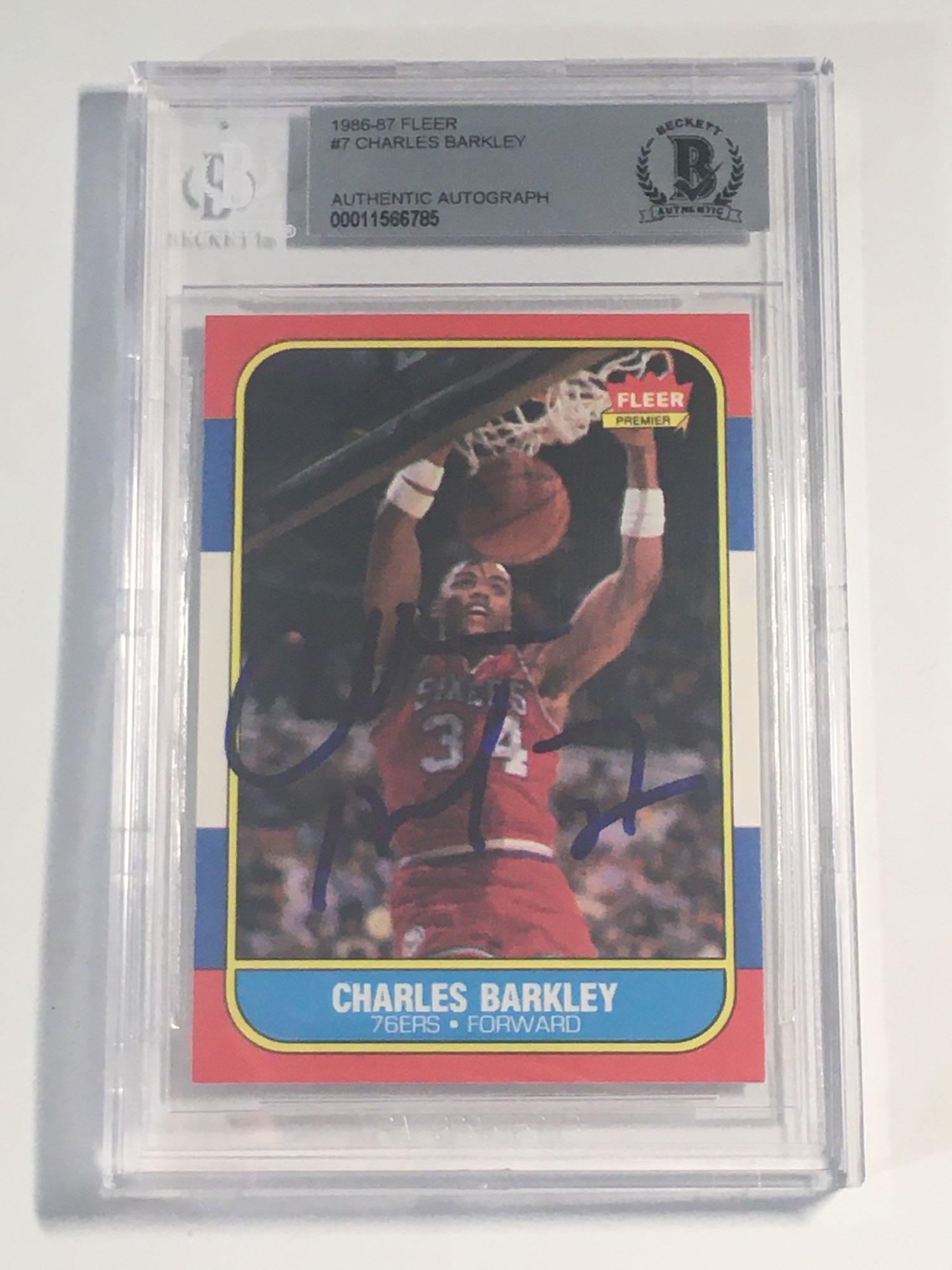 1986 Fleer #7 Charles Barley Autographed Rookie Card (1 of 9)