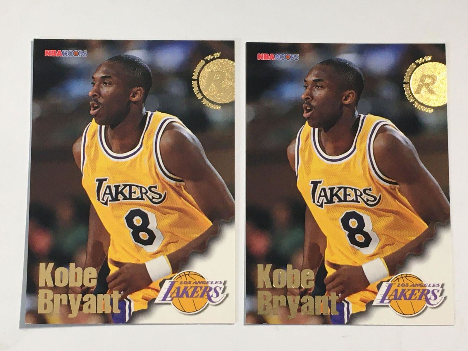 Pair of 1996 NBA Hoops #281 Kobe Bryant Rookies (1 of 14)