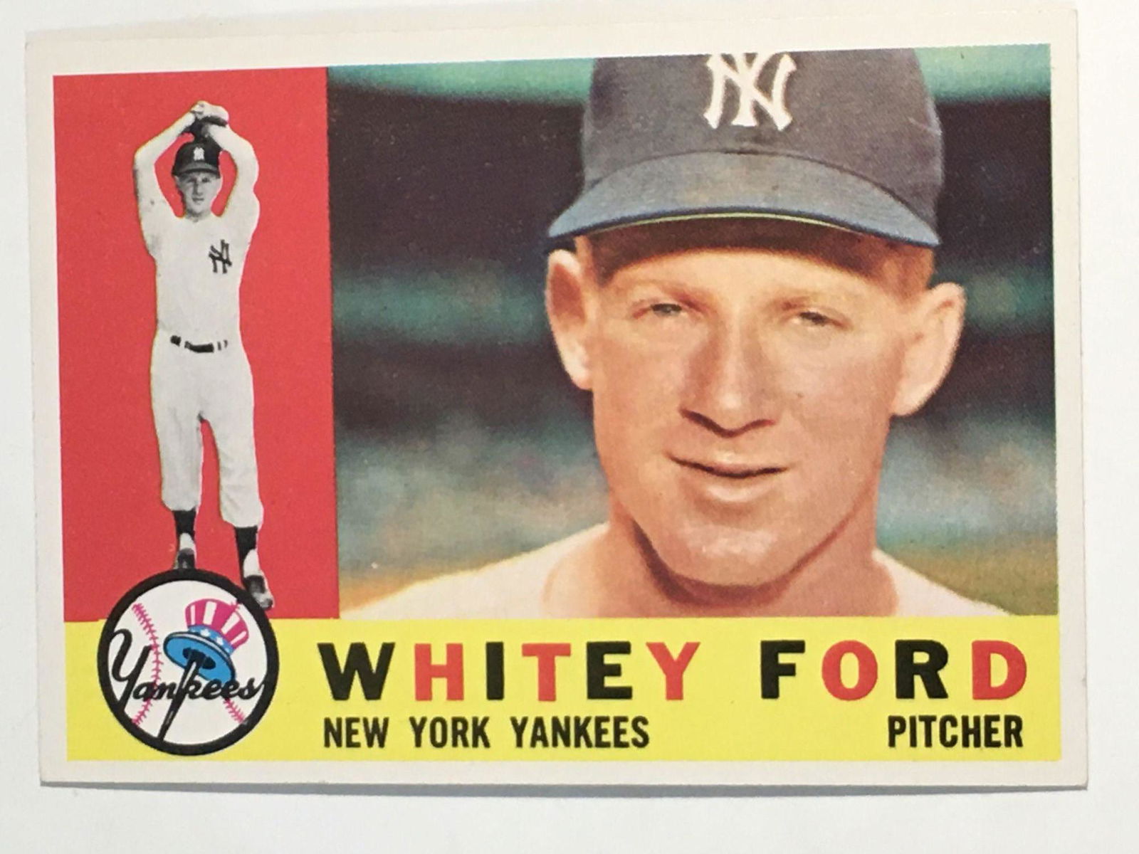 1960 Topps #35 Whitey Ford Yankees WOW: Amazing card that the most critical card collector would stop and do a double take. This ultra high grade card is an absolute blazer. NRMT-MINT+ grade. Yes, this card is that nice. Absolute grade wort
