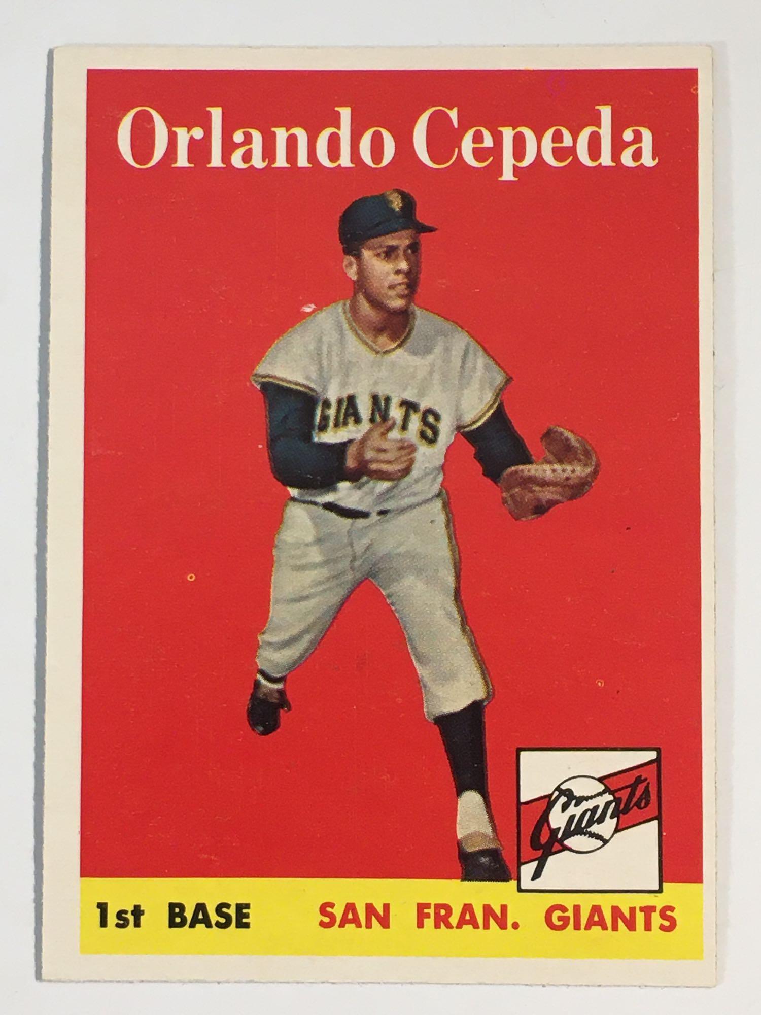 1958 Topps #343 Orlando Cepeda Rookie Card (1 of 8)