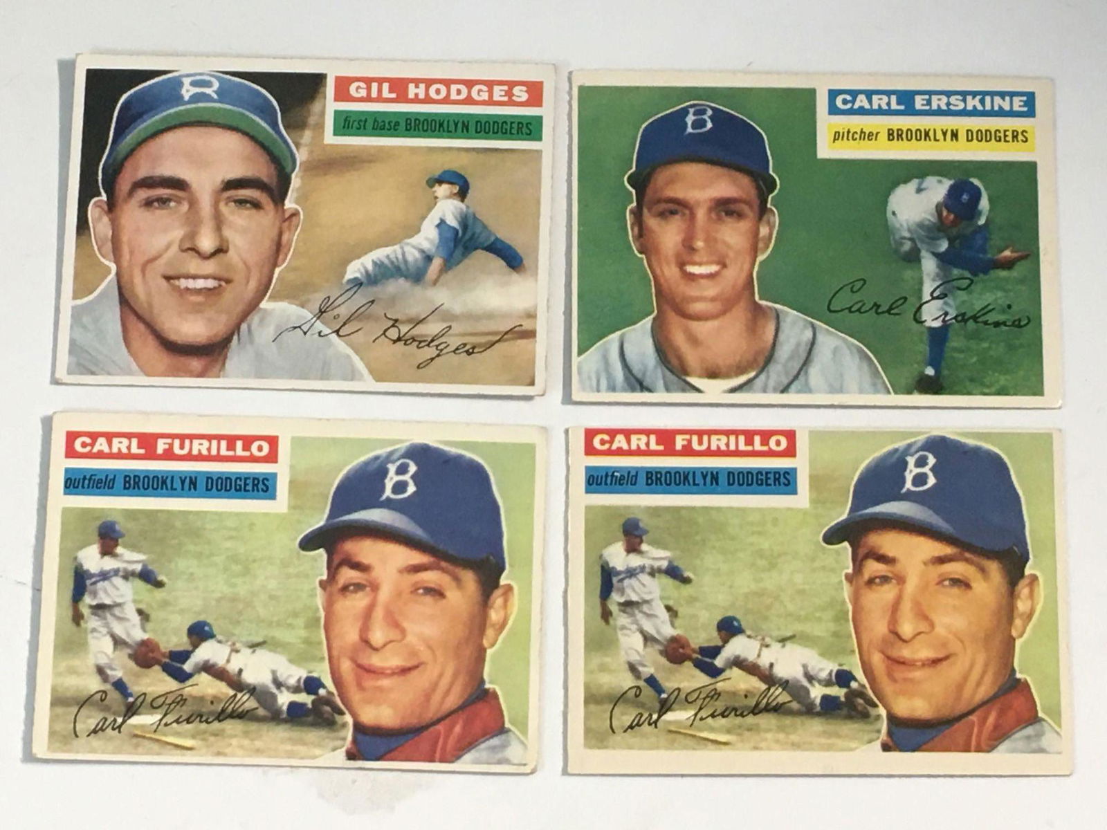 1956 Topps Baseball Brooklyn Dodgers Cards w/ Hodges (1 of 12)