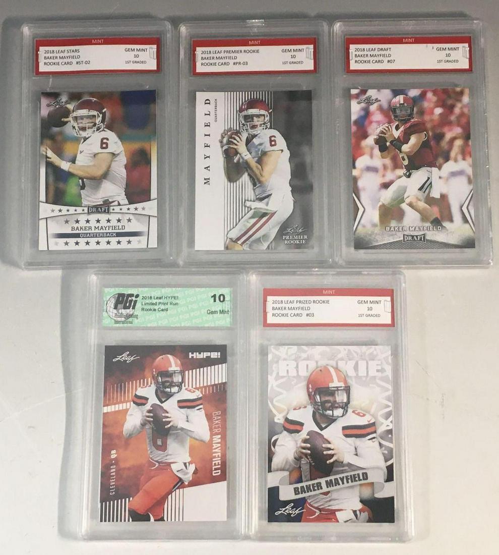 (5) Baker Mayfield Graded 2018 Leaf Rookie Cards (1 of 12)