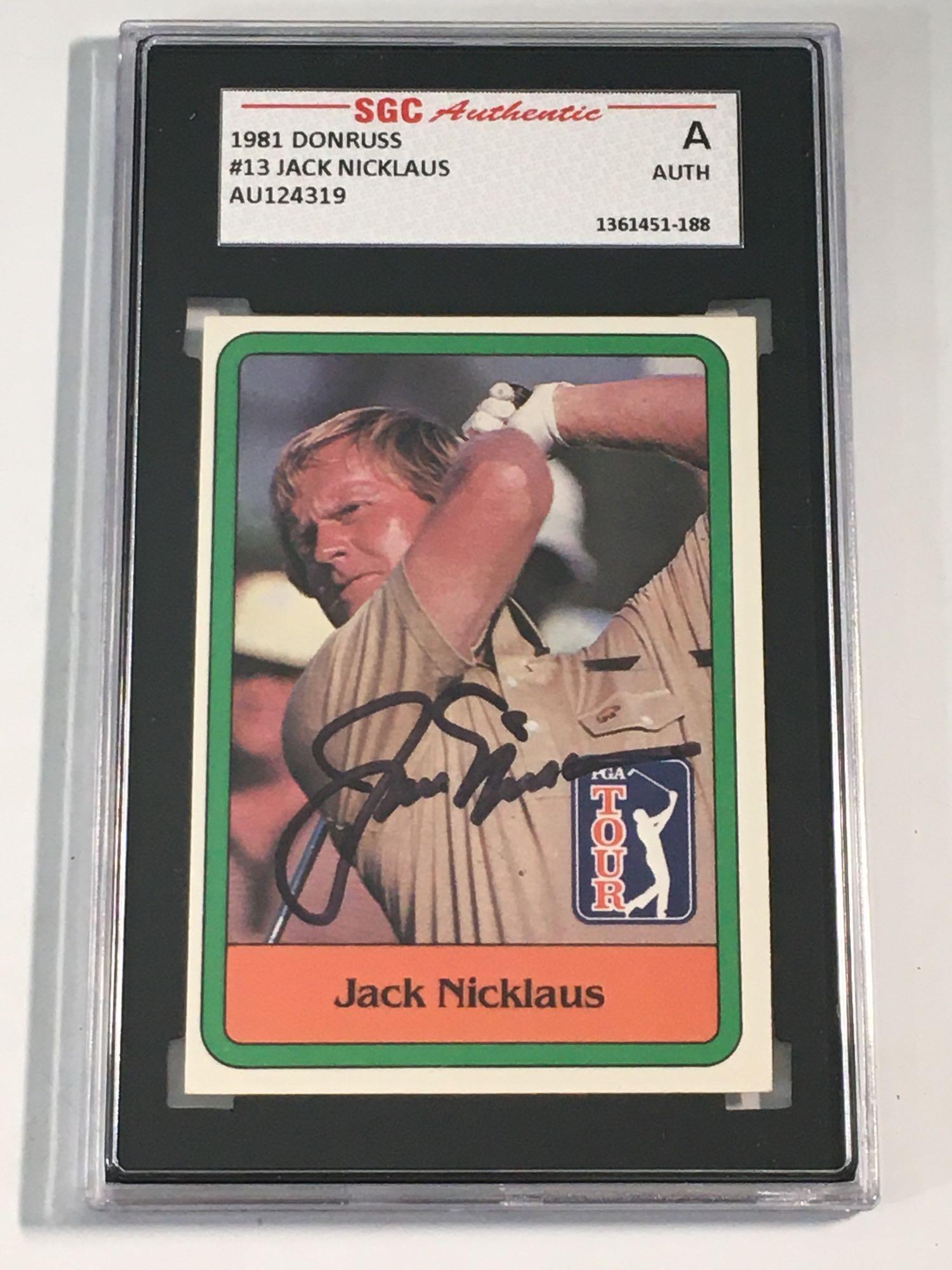 1981 Donruss Golf Jack Nicklaus Autographed Rookie SGC (1 of 11)