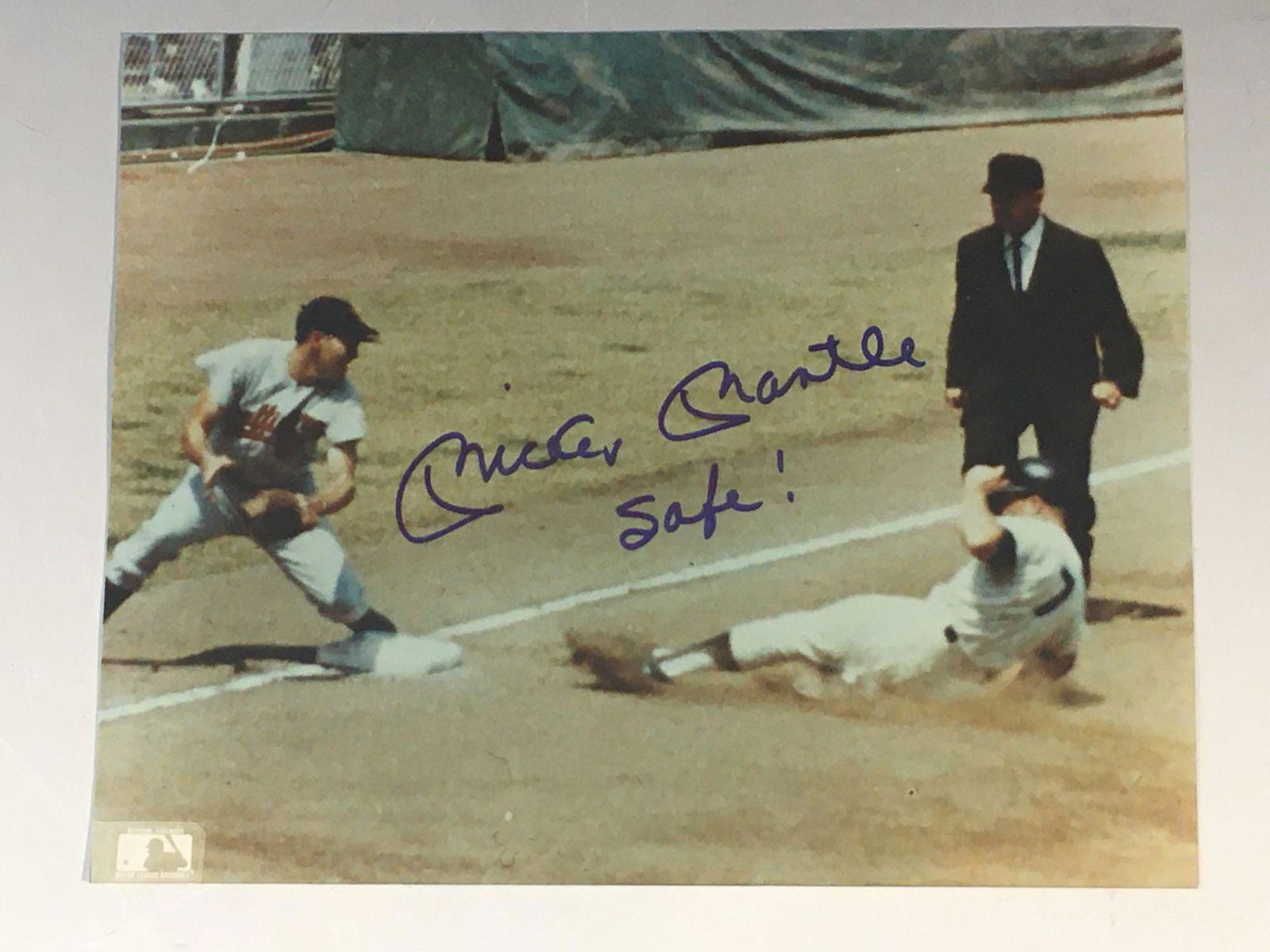 RARE Mickey Mantle Autographed  and "Safe!" Inscribed (1 of 6)