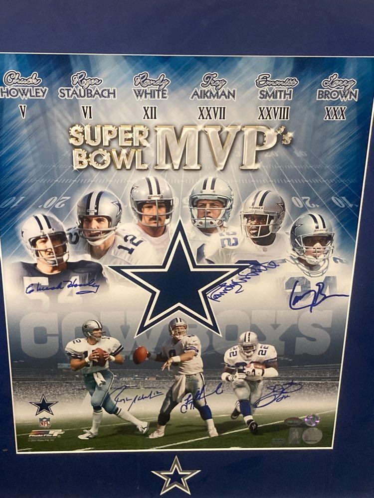 Dallas Cowboys Autographed Super Bowl MVP's Litho (1 of 8)