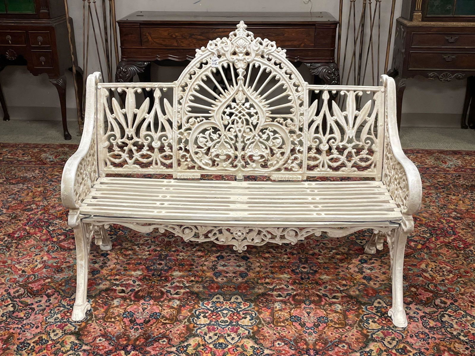 Highly Ornate Cast Iron Iron Garden Bench (1 of 10)