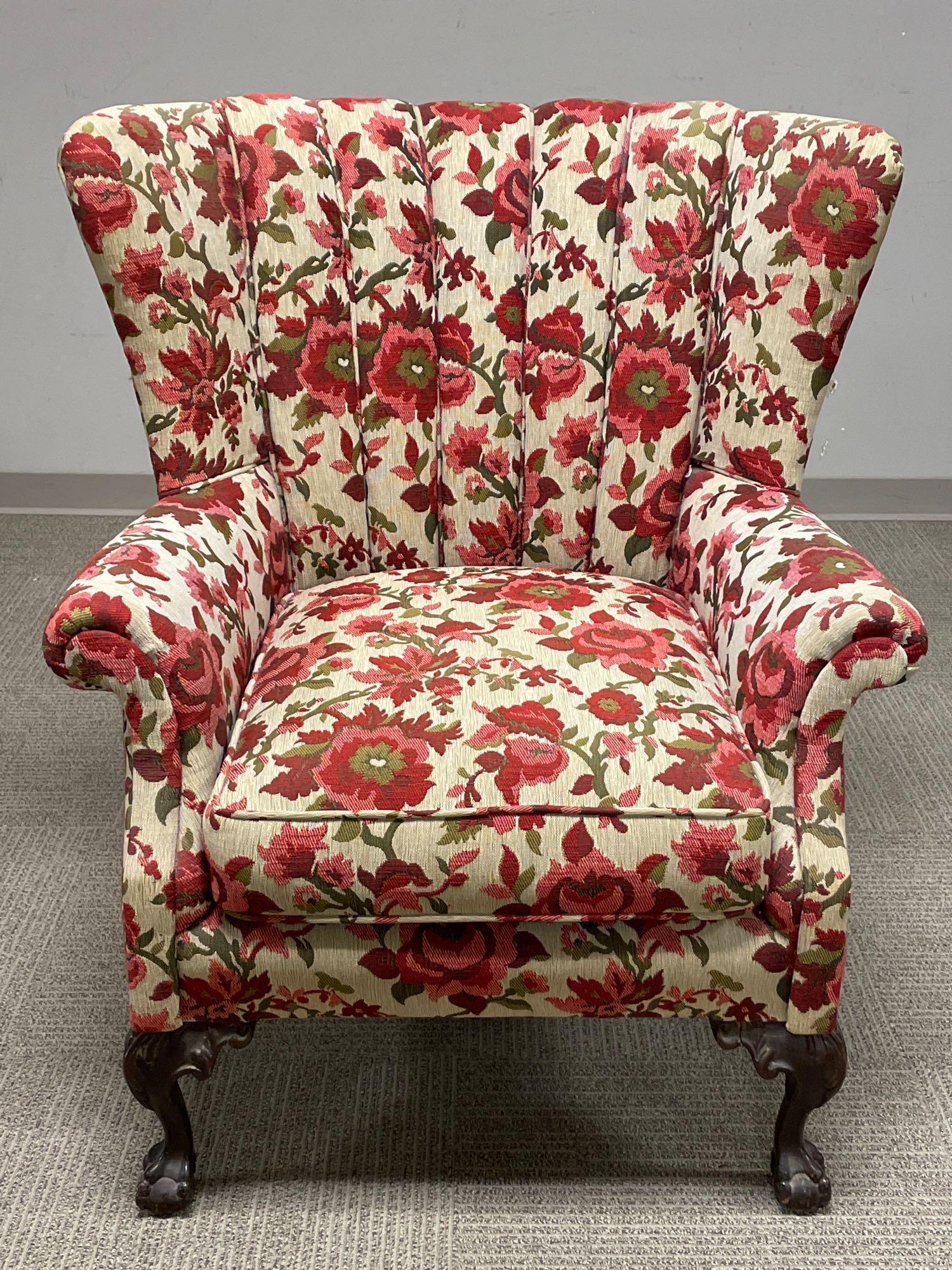 Floral Chippendale Style Fan Back Chair (1 of 13)