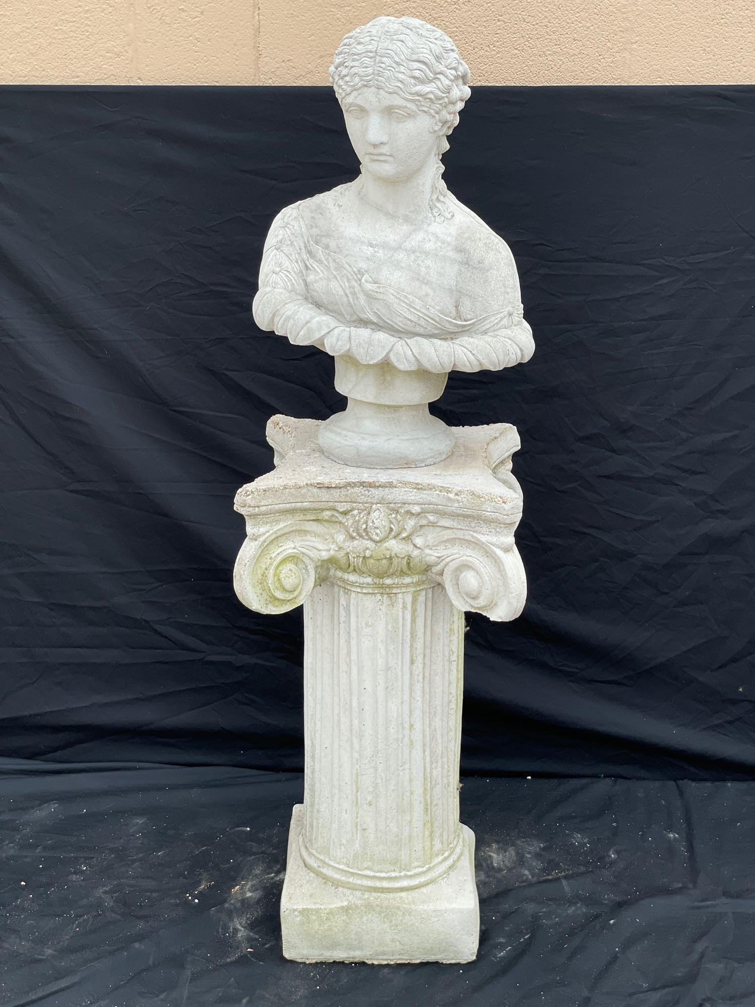 2pc Garden Bust and Pedestal (1 of 6)