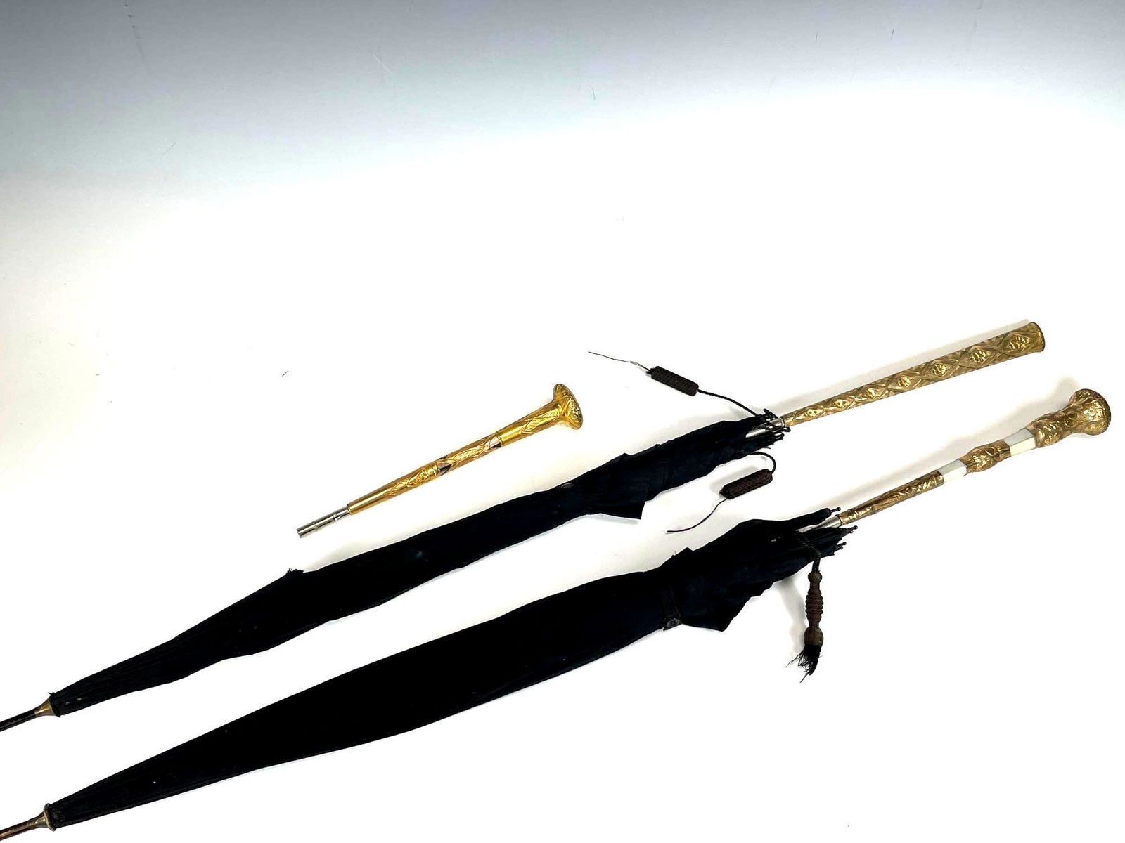 Two Antique Umbrella or Parasols and a Handle (1 of 19)