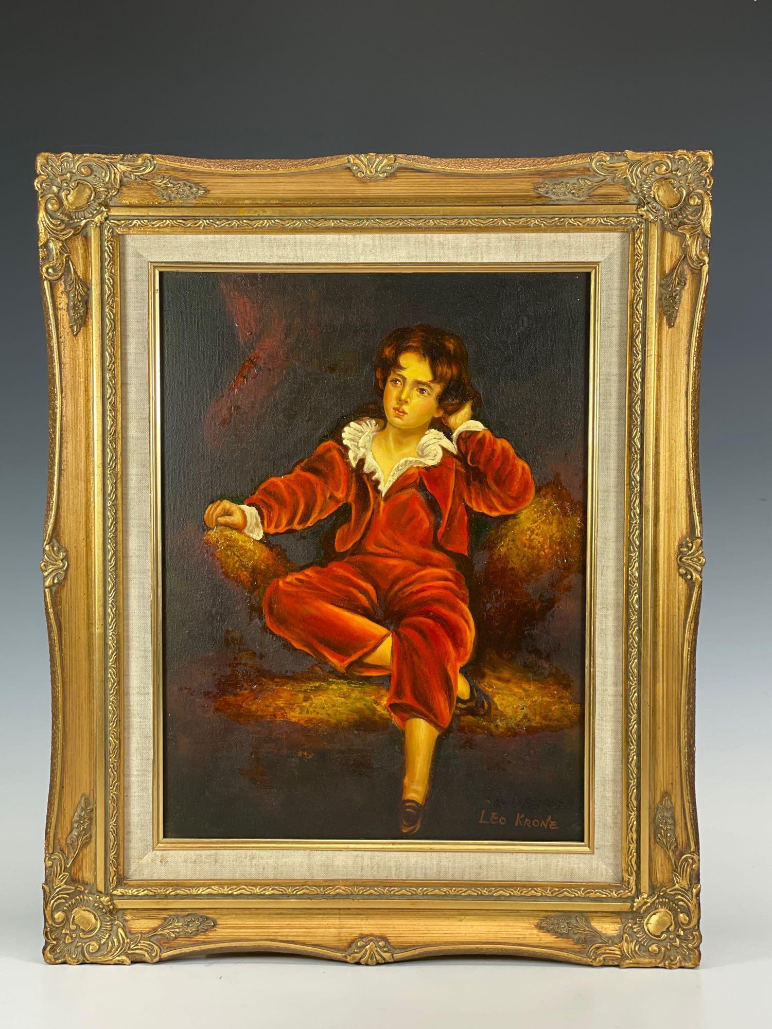Oil on Canvas Painting of Seated Young Male by LEO (1 of 9)