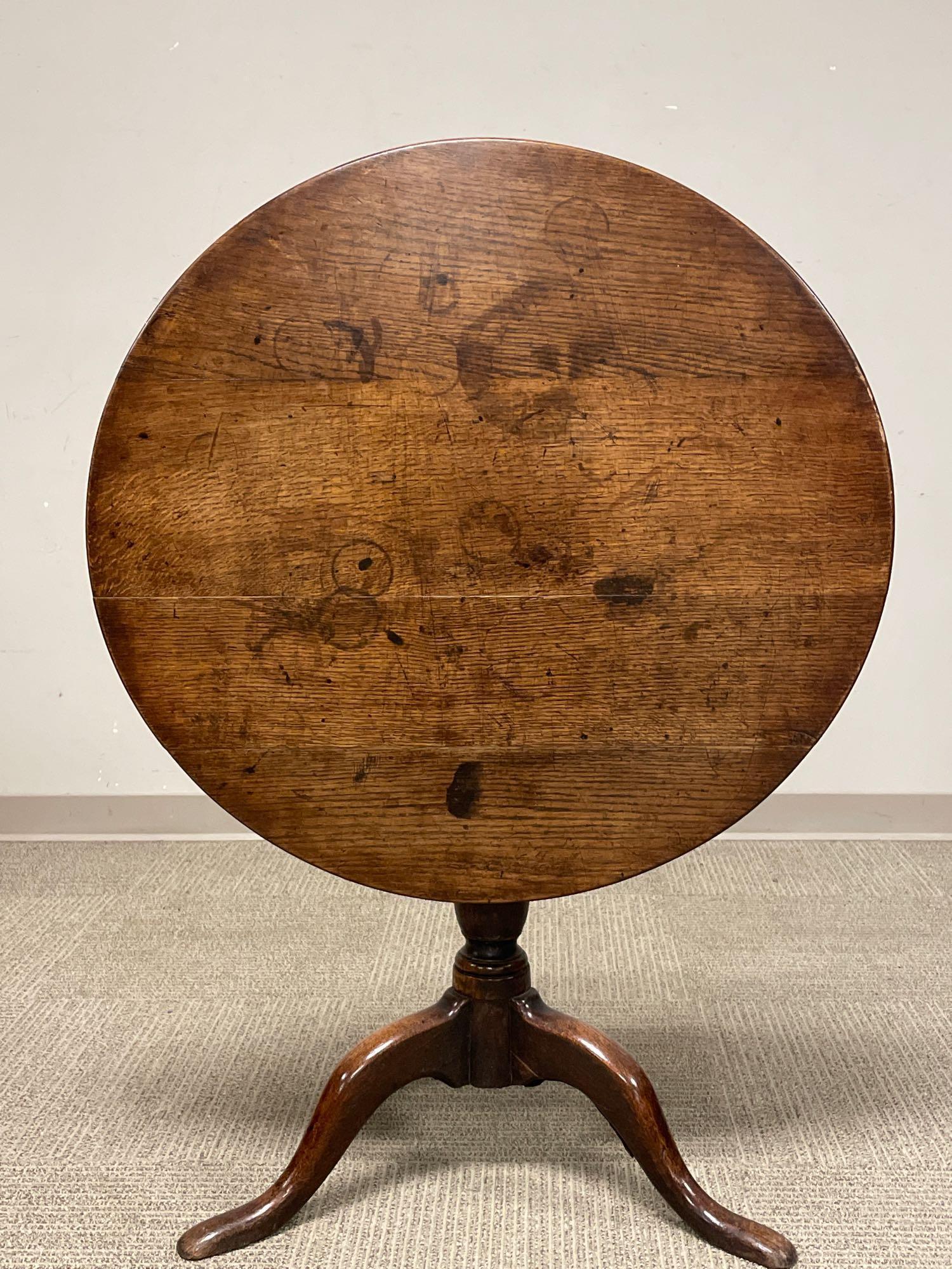 18th Century George II Oak Tilt Top Tripod Table (1 of 14)