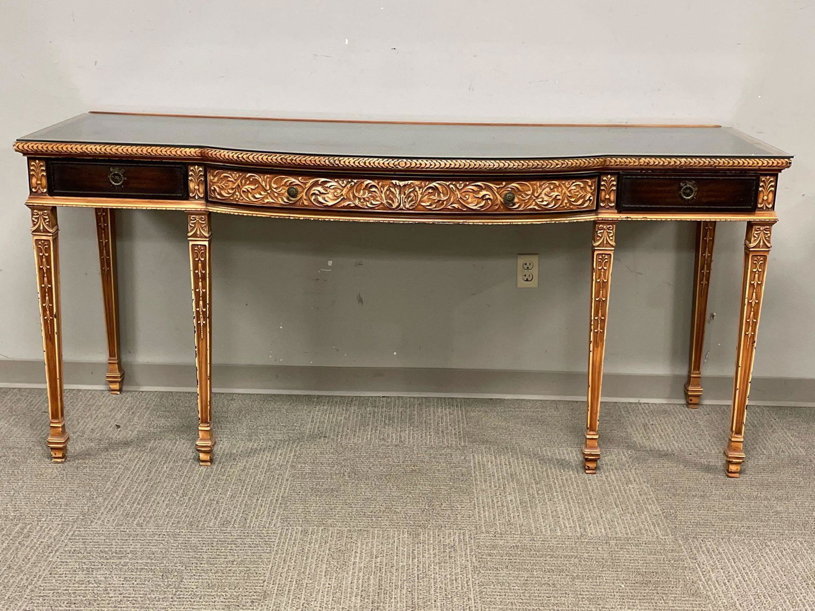 Neo Classical Poly-Chrome and Mahogany Server on Legs (1 of 15)