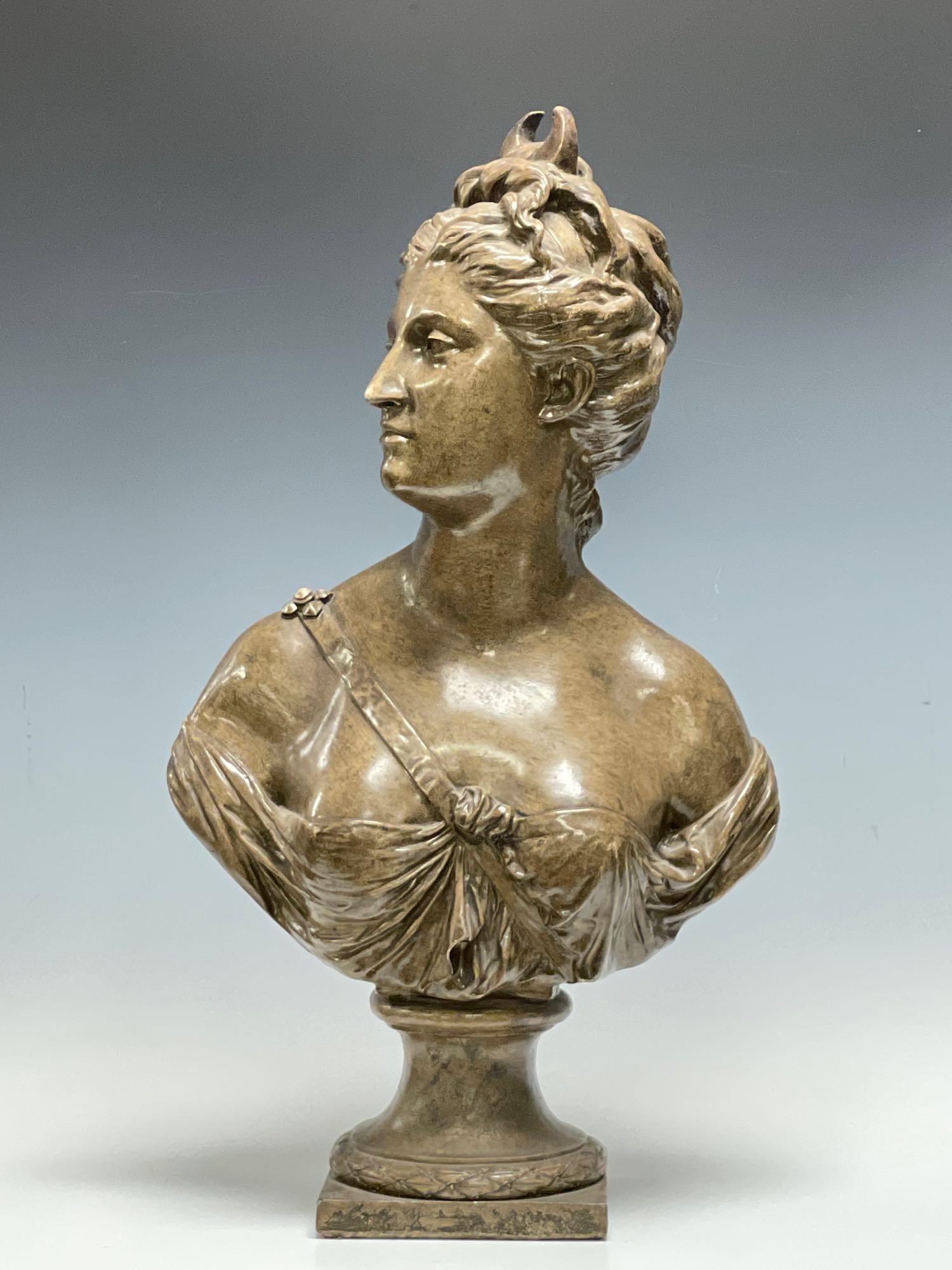 French Bust After Jean Houdon Diana Sculpture (1 of 13)