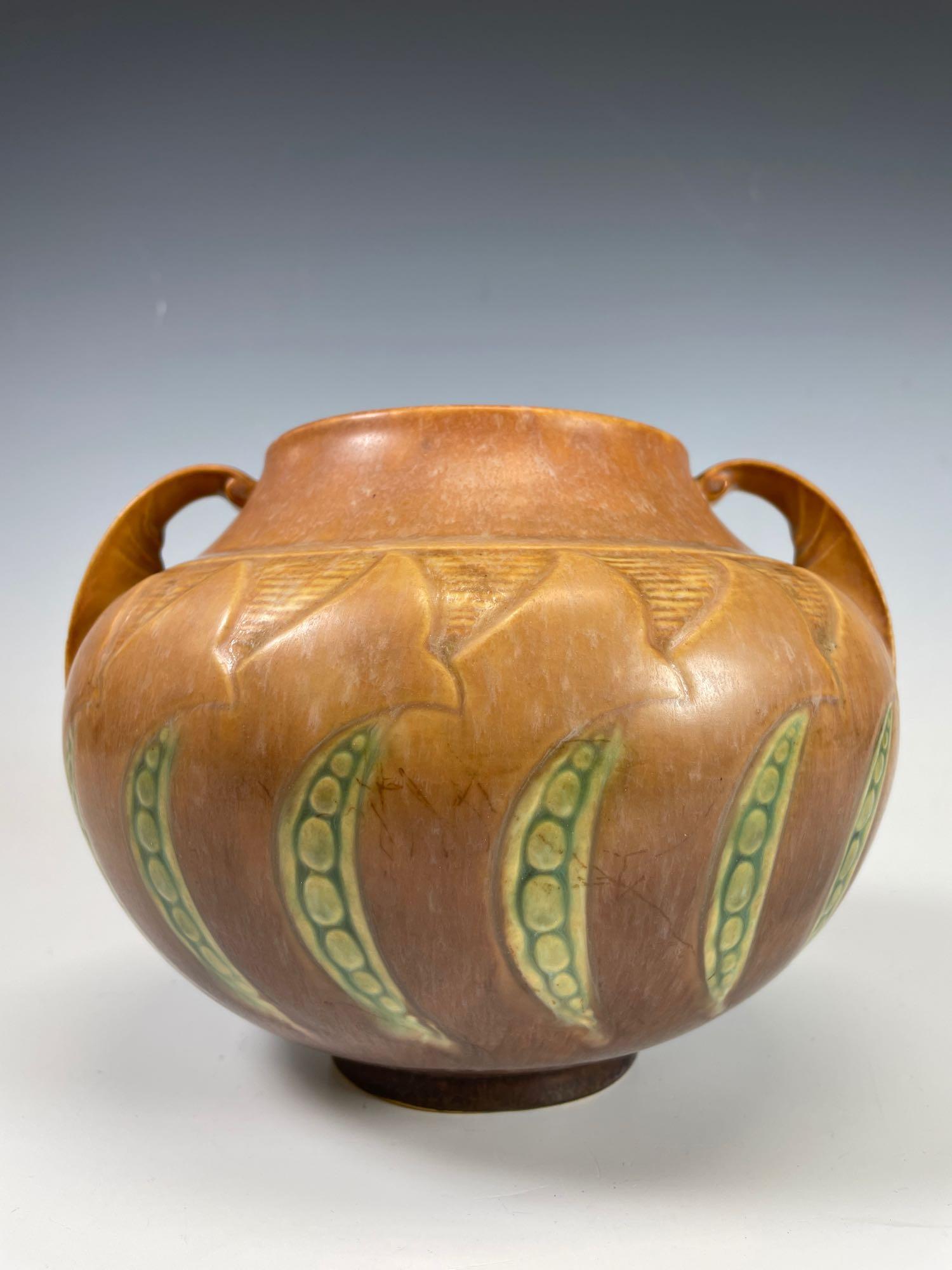 Roseville Pottery Falline PEAPOD Double Handle Vase (1 of 12)