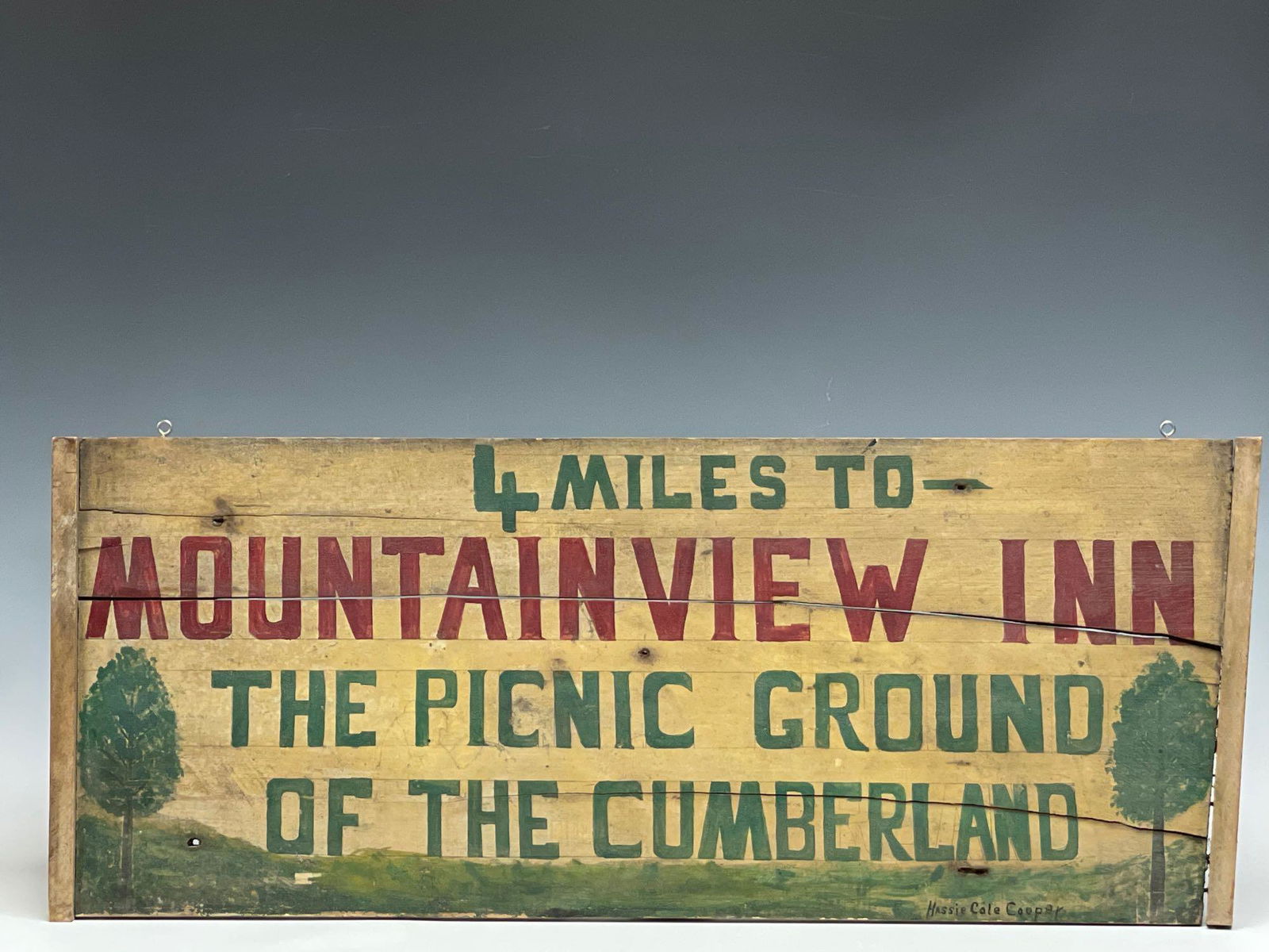 MOUNTAIN VIEW INN SS Hand Painted Wood Advertising Sign (1 of 8)