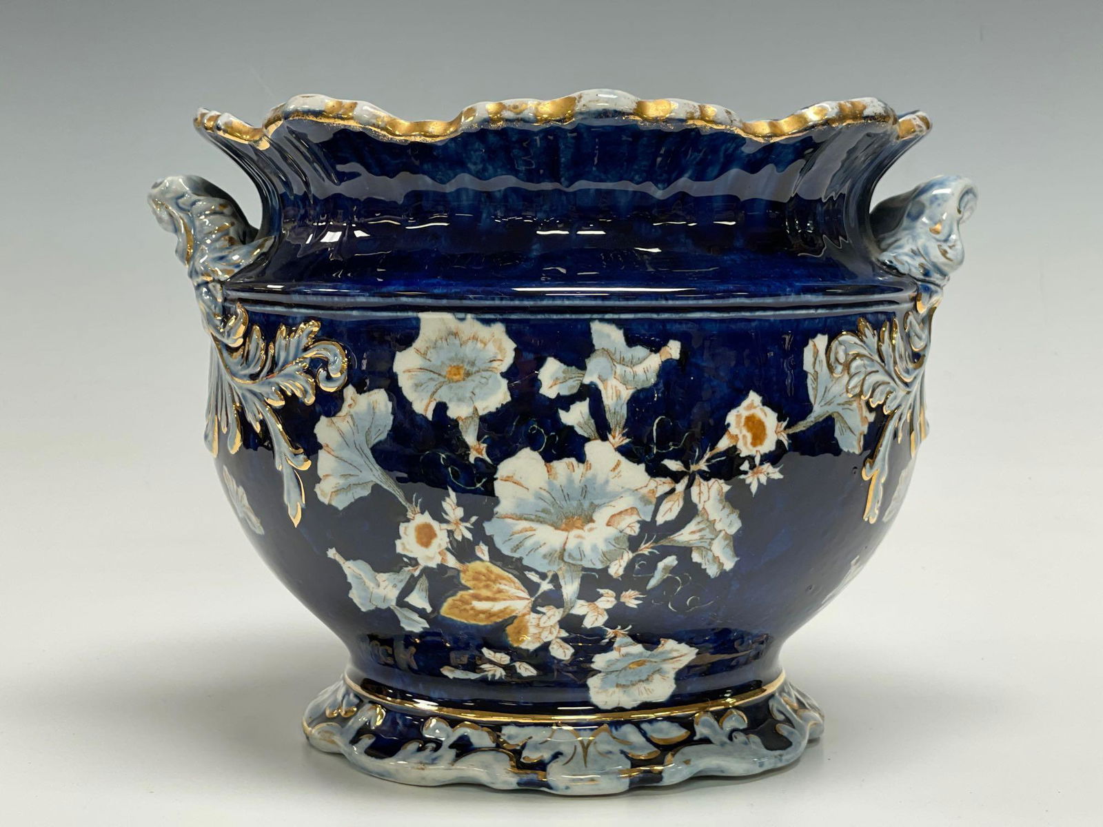 19th C. English Etrusia Double Handled Flow Blue (1 of 11)