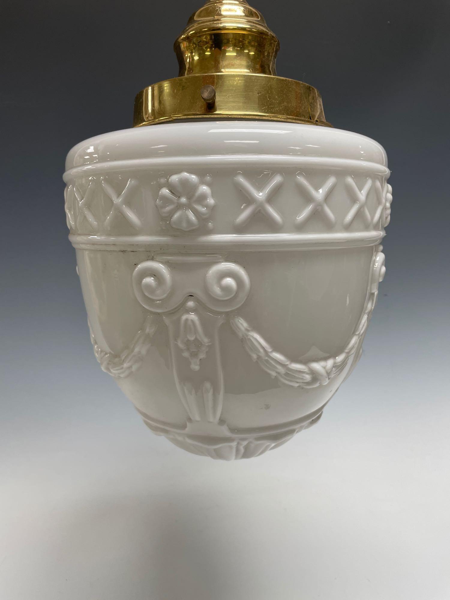 ART DECO Cased Glass Hanging Light Fixture (1 of 8)