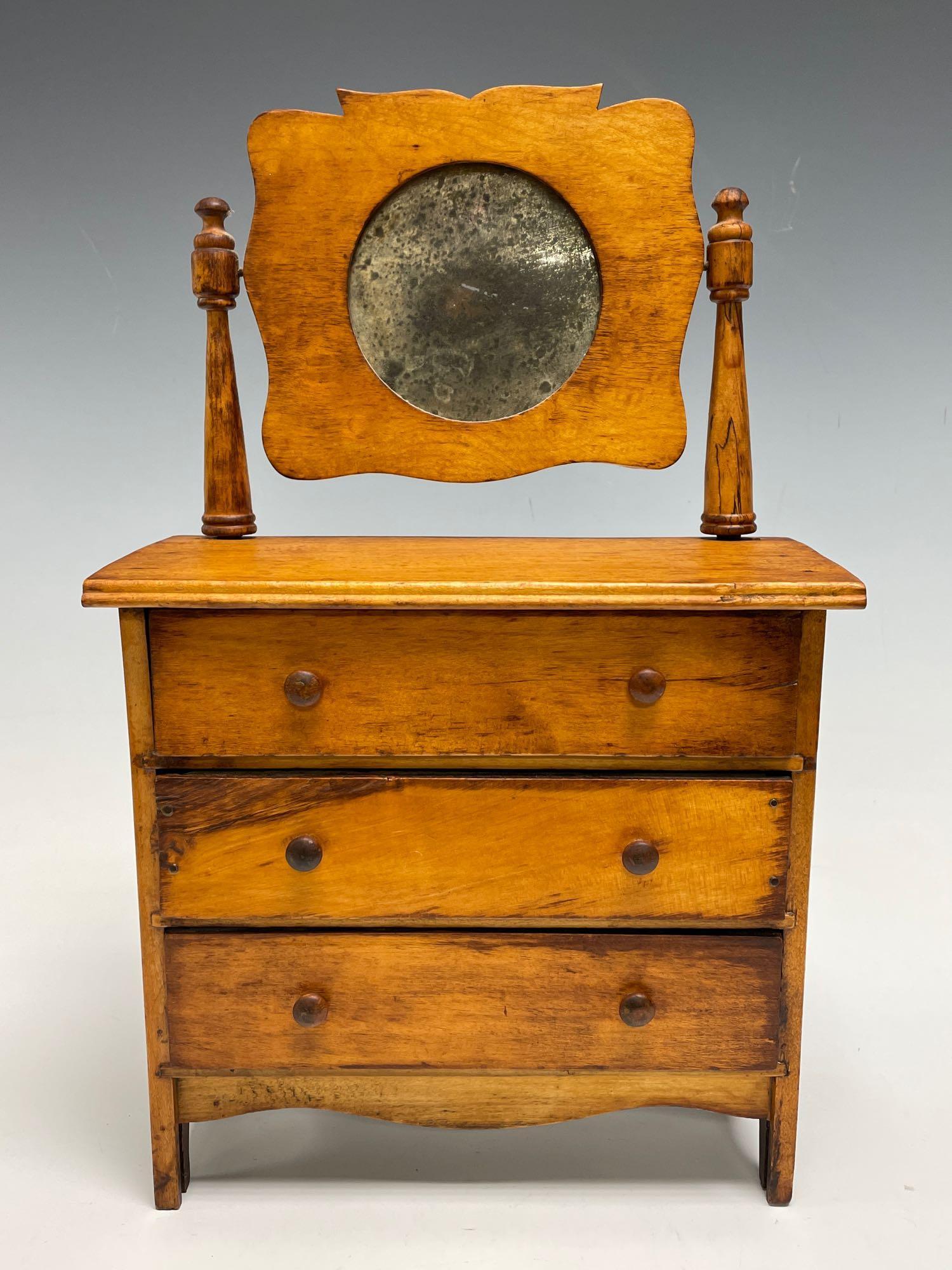 Early American 19th Century Miniature  Country Chest (1 of 13)