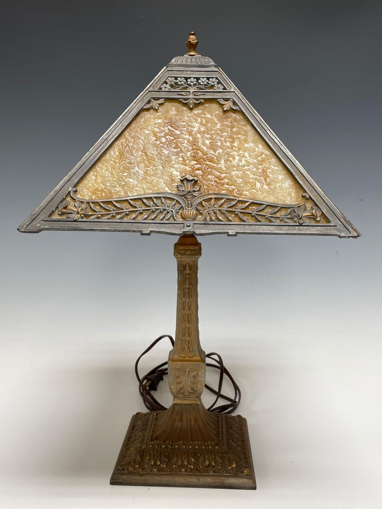 Pittsburgh Lamp co Arts & Crafts  Slag Glass Lamp (1 of 12)