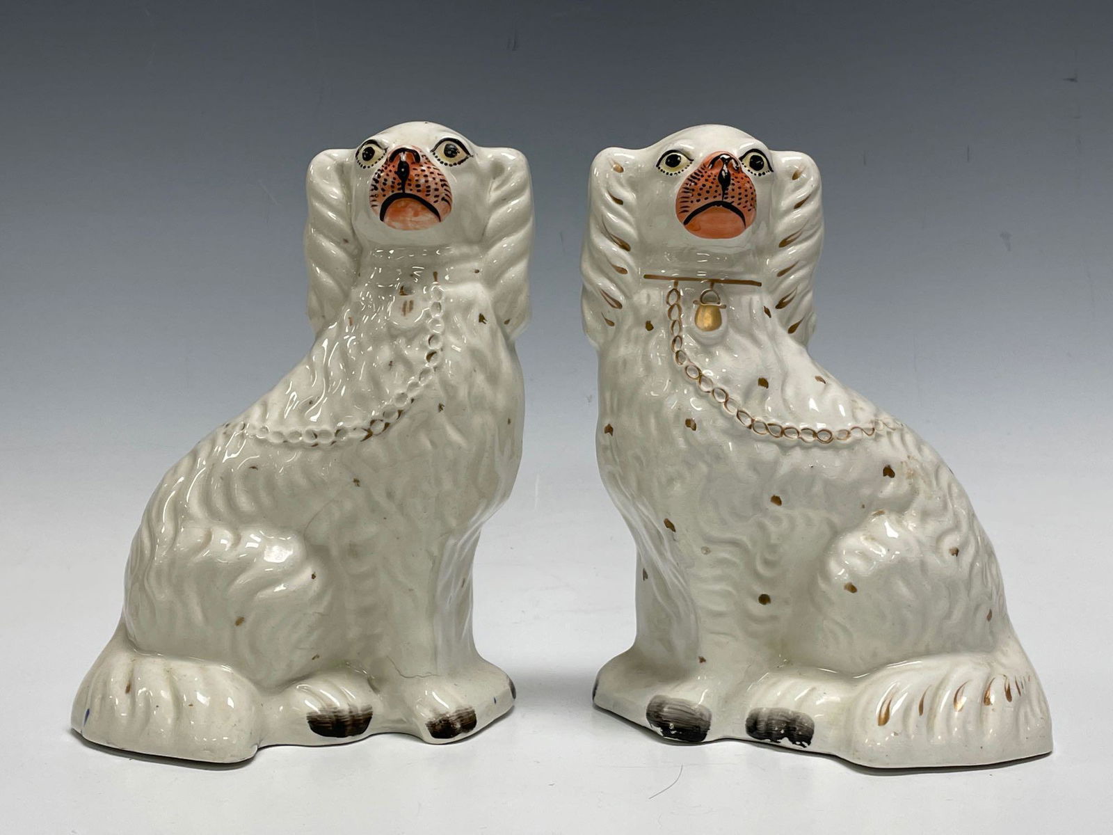Pair of 19th Century Staffordshire Cocker Spaniel Dog (1 of 9)