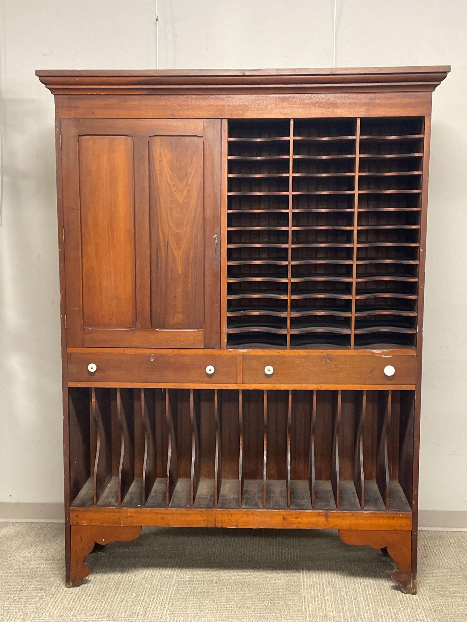 19th C. Hotel Postal and Registry Slotted Cabinet (1 of 15)
