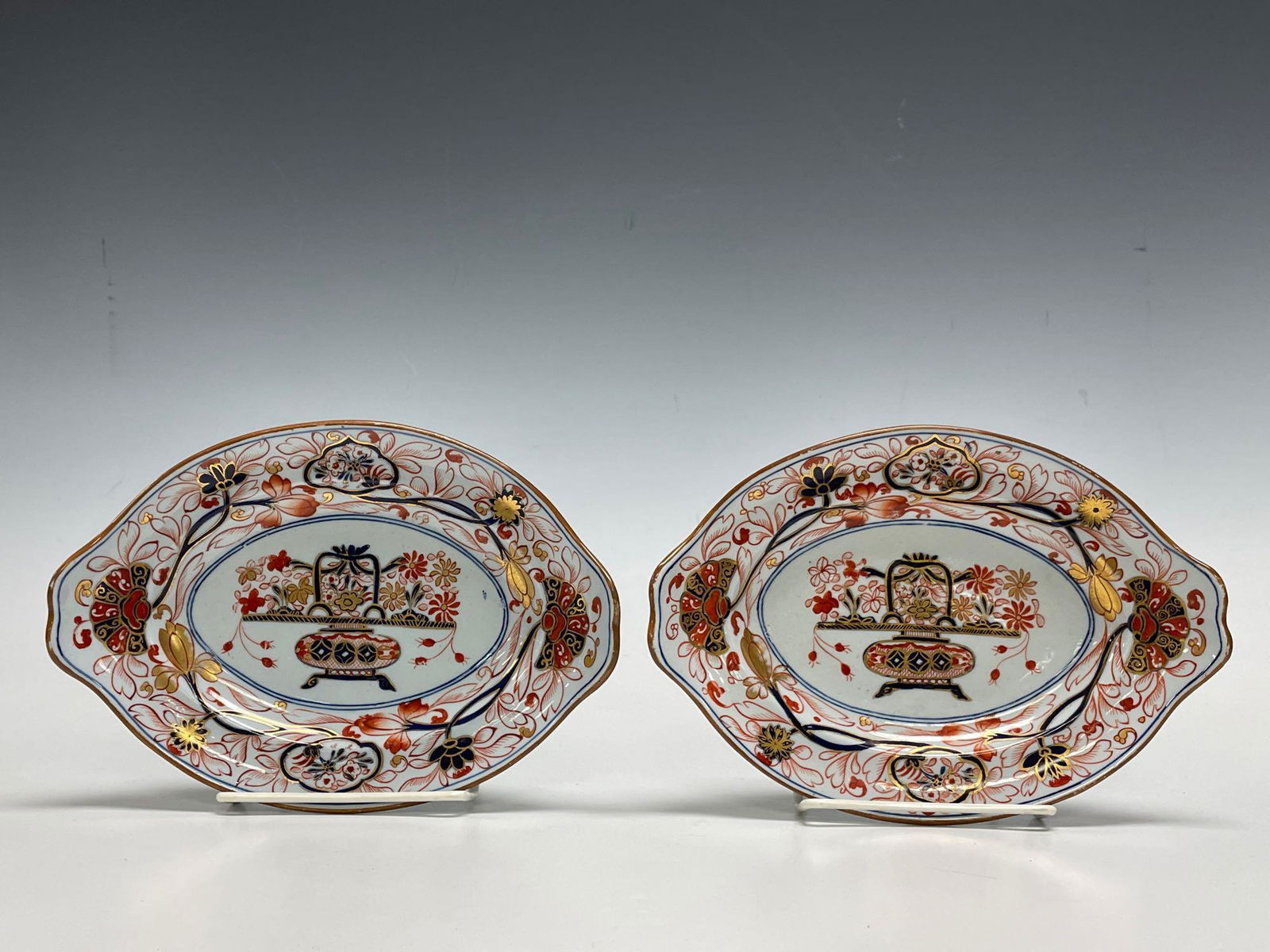 Two (2) Early Imari Spode Porcelain Ovid Service Trays (1 of 9)