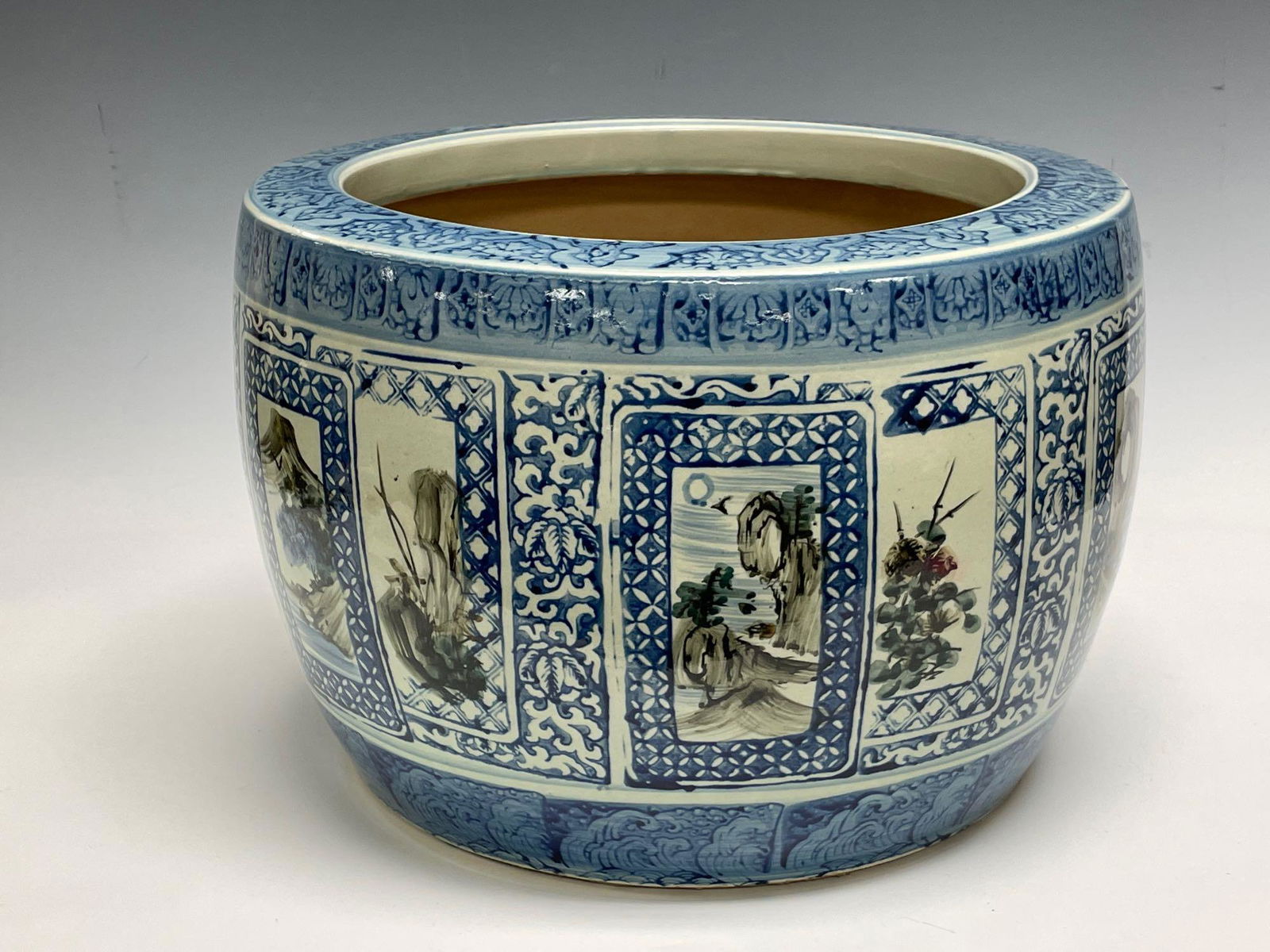 Blue and White Asian Inspired Jardiniere (1 of 8)