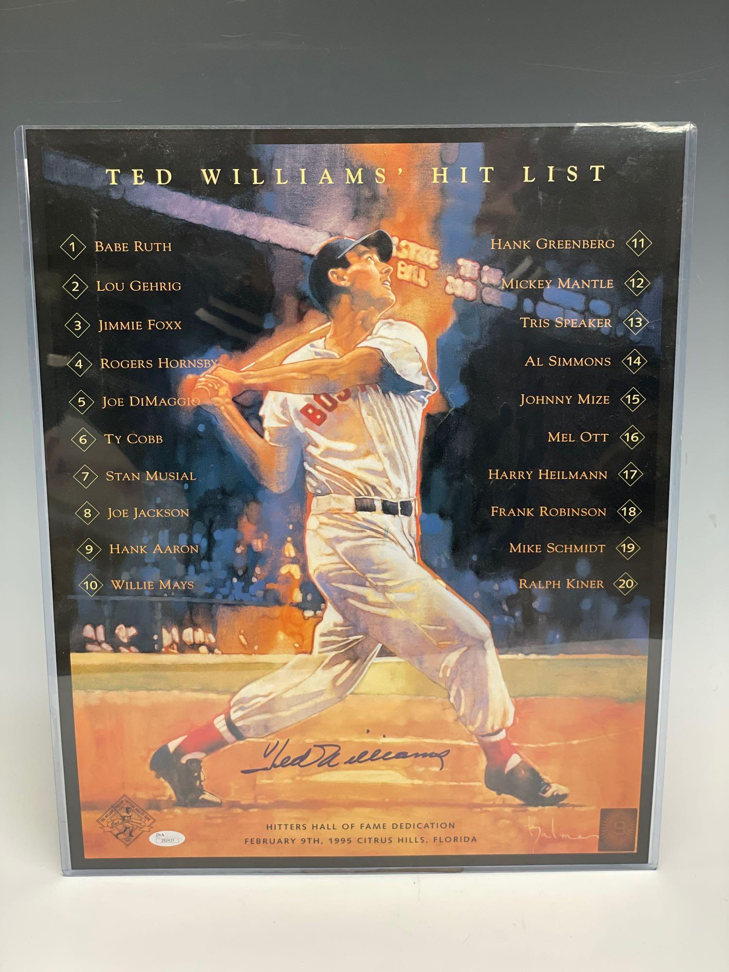 Ted Williams Autographed 1995 Lithograph JSA (1 of 9)