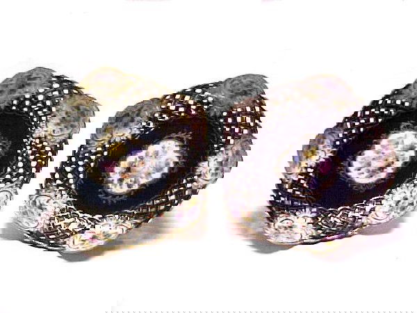 Pair Meissen Pentagonal Form 19th C. Plates,: cross swoard mark, reticulated and shaped borders with reserves of flowers. Condition excellent 2'' x 7''.