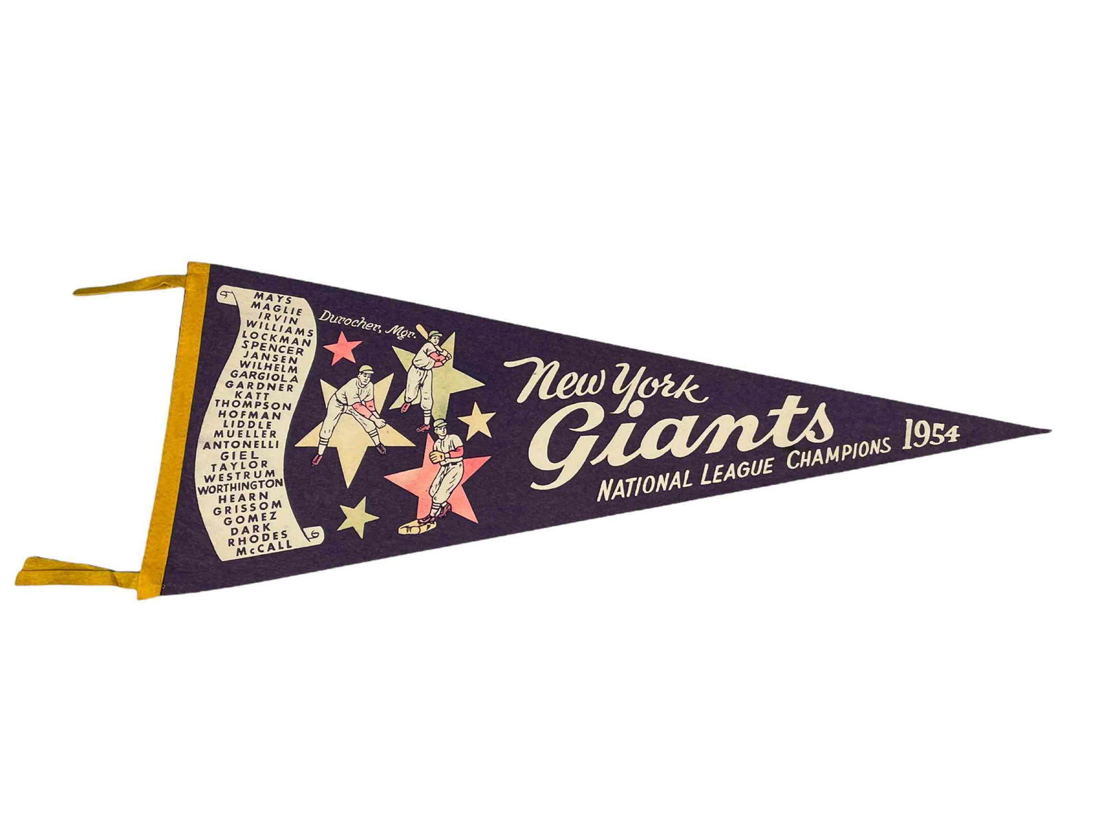 1954 New York Giants National League Champions Pennant (1 of 8)