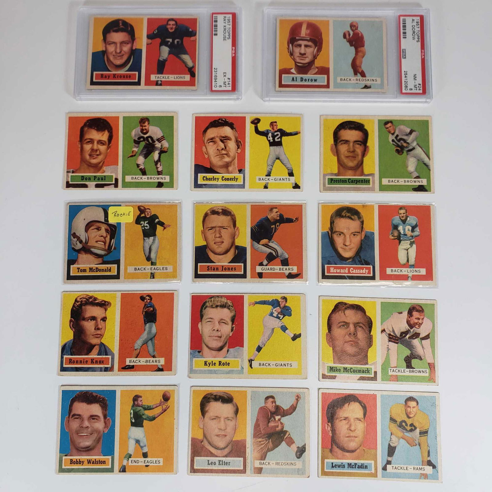 1957 Topps Football Card Lot (14) w/ PSA Graded (1 of 11)