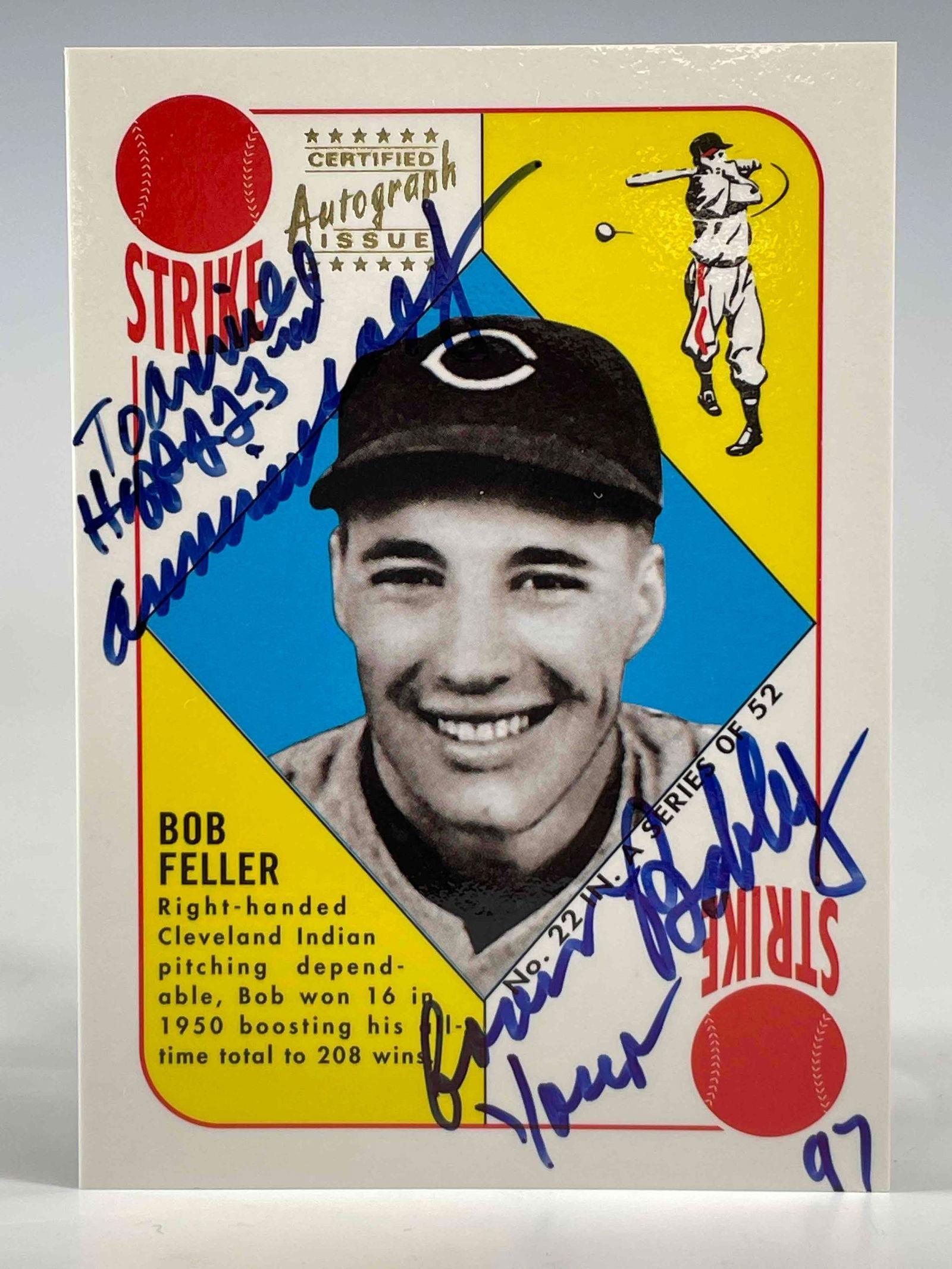 1997 Topps Bob Feller Card Signed to His Wife - Happy (1 of 10)