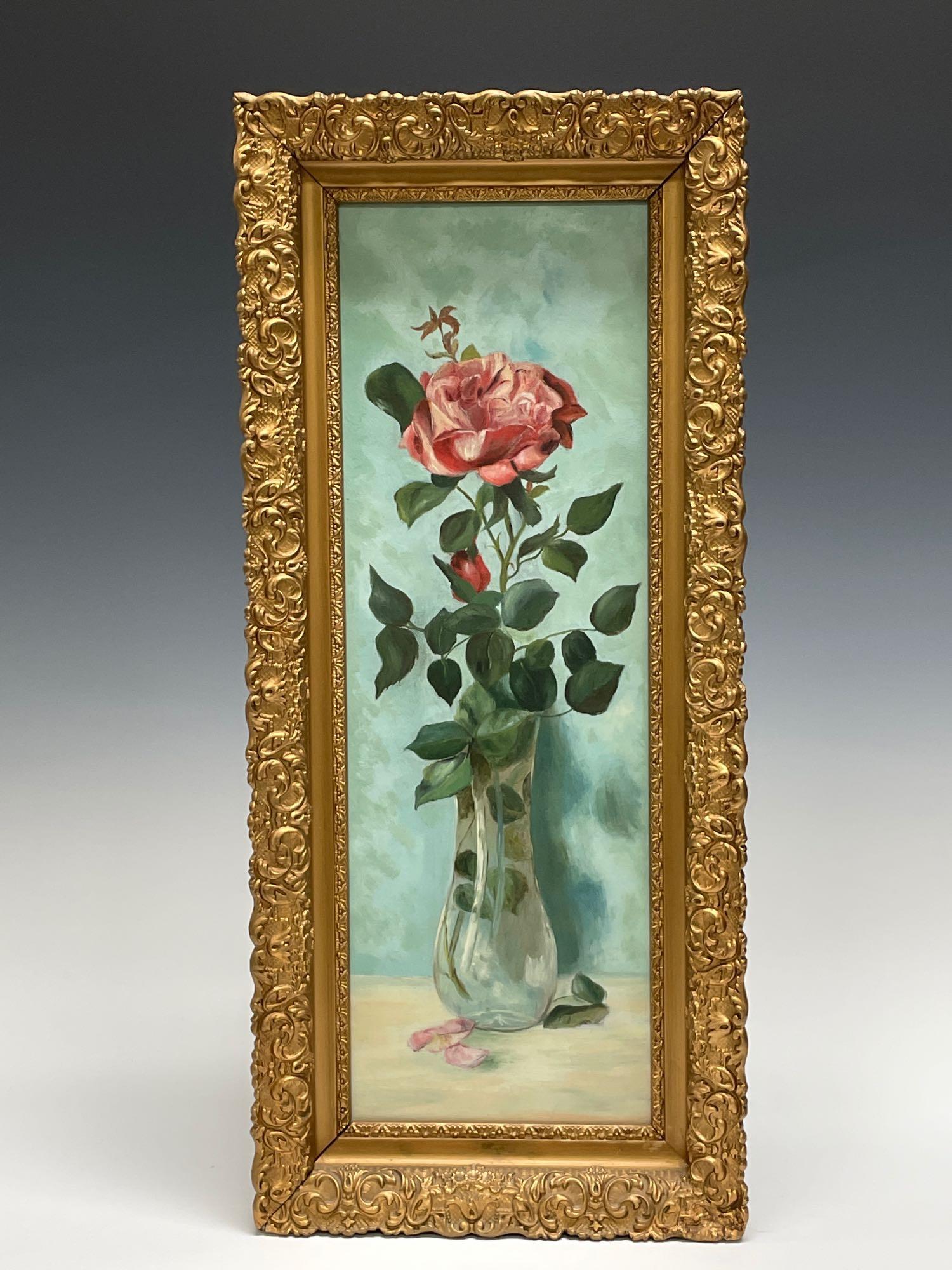 19th Century Floral Still Life Oil Painting on Canvas (1 of 12)