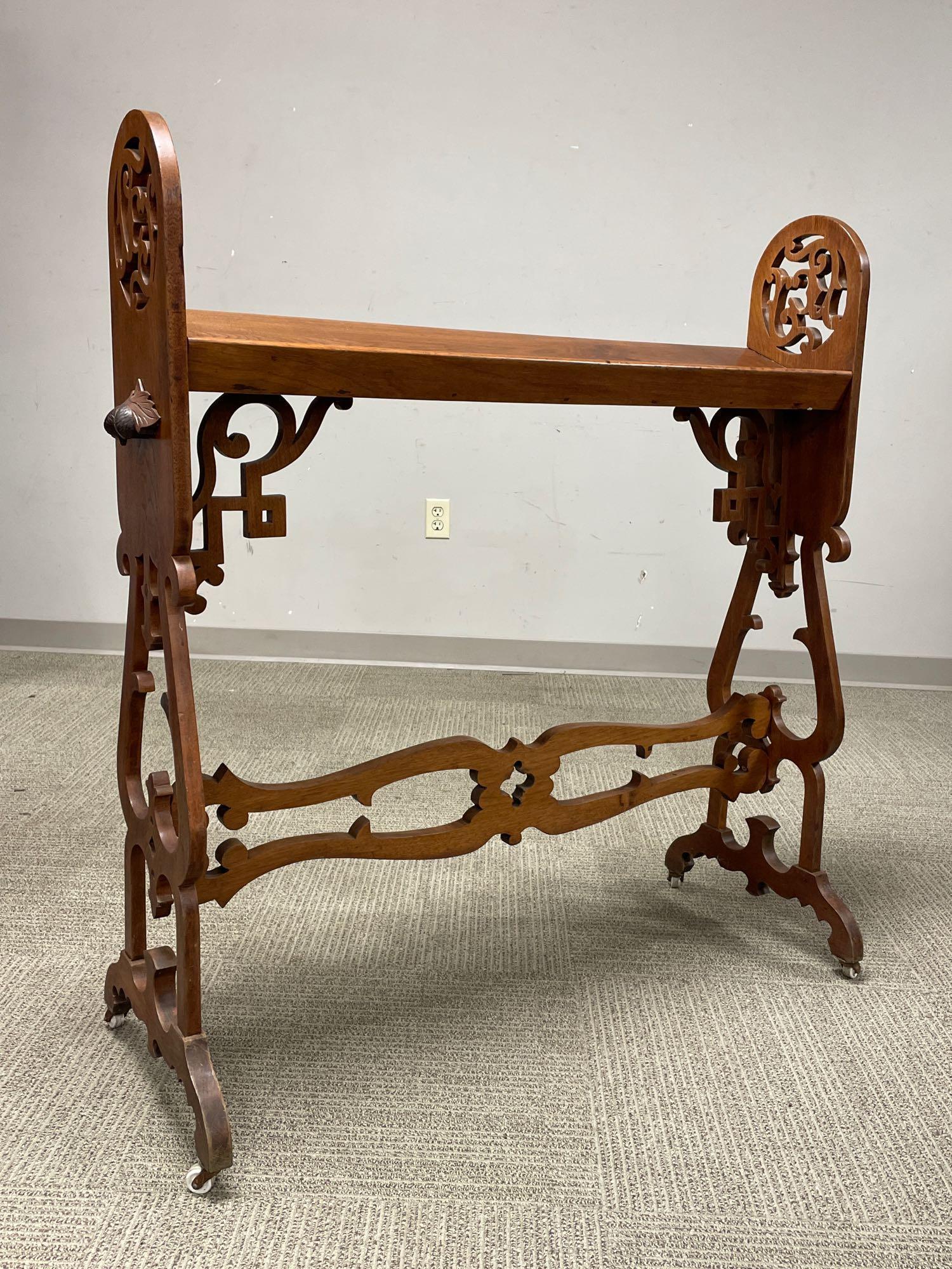American, Renaissance Revival Carved Walnut Book Stand (1 of 11)