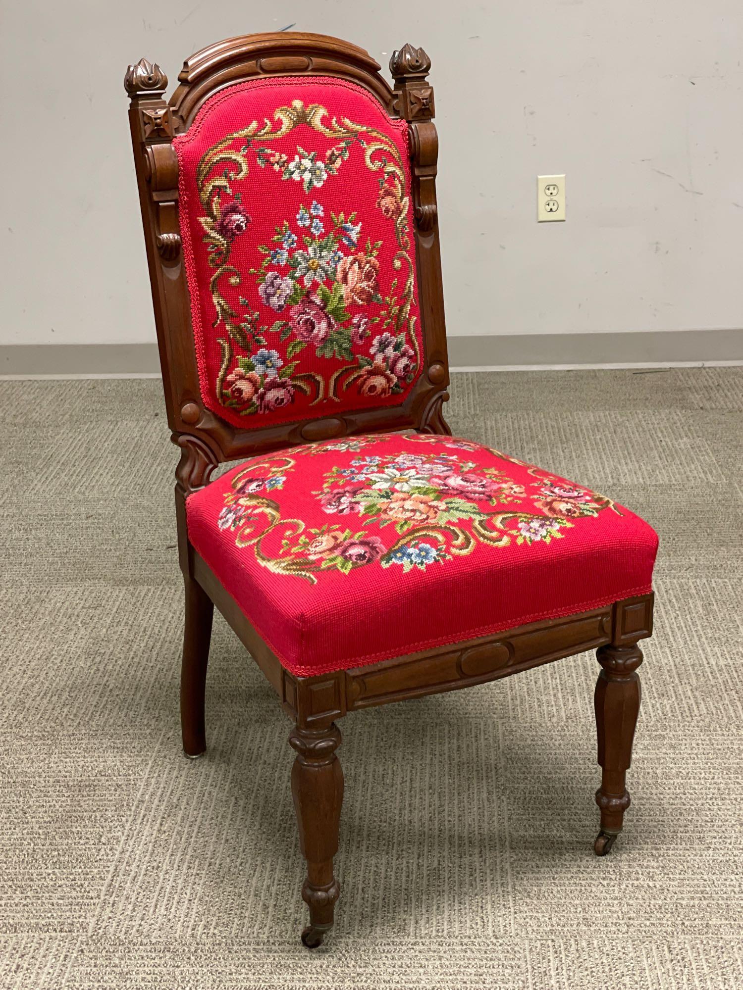 An American Renaissance Revival Carved Needlepoint (1 of 15)