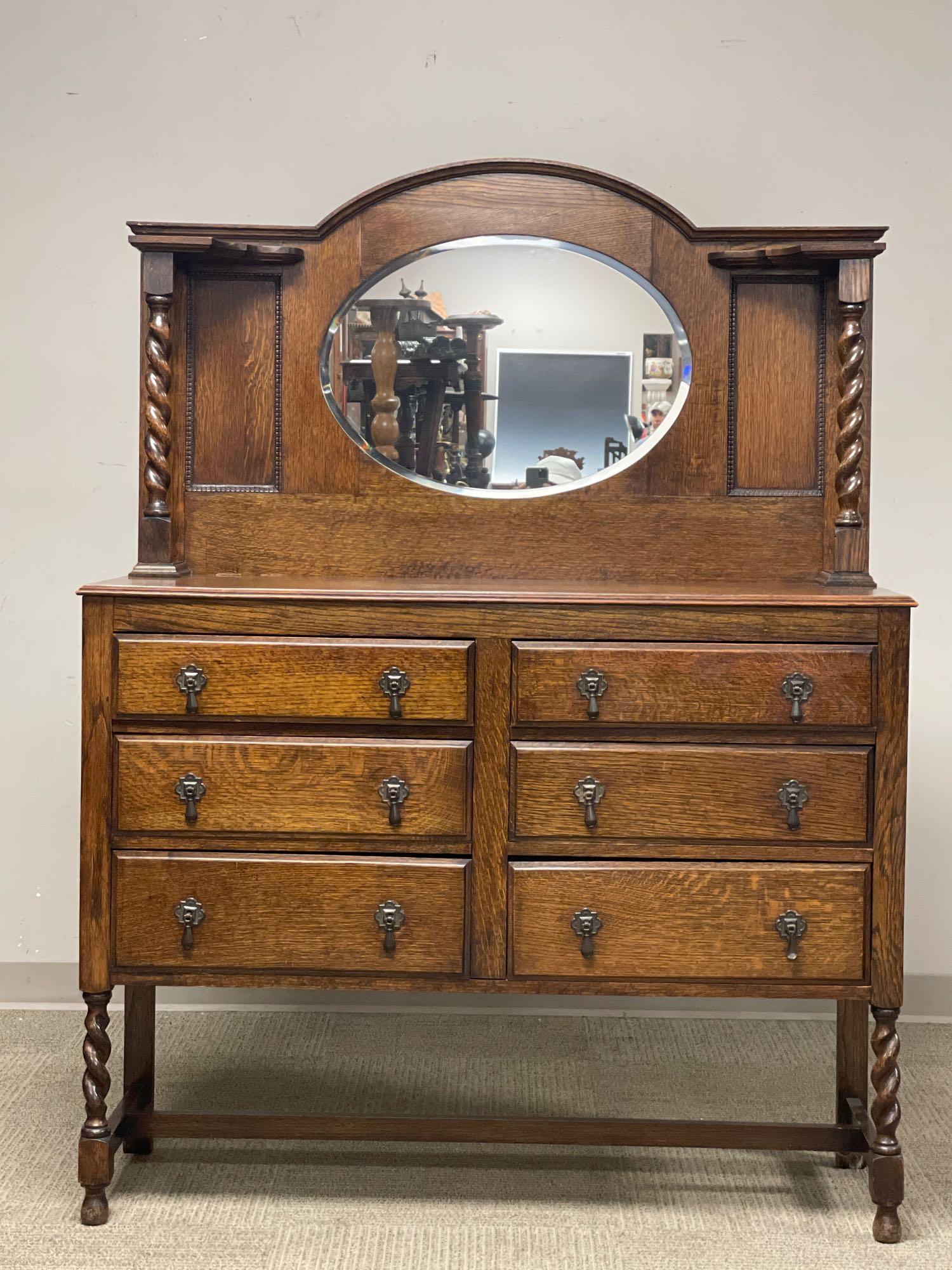 American Oak Barley Twist Server Buffet - Fellers (1 of 20)