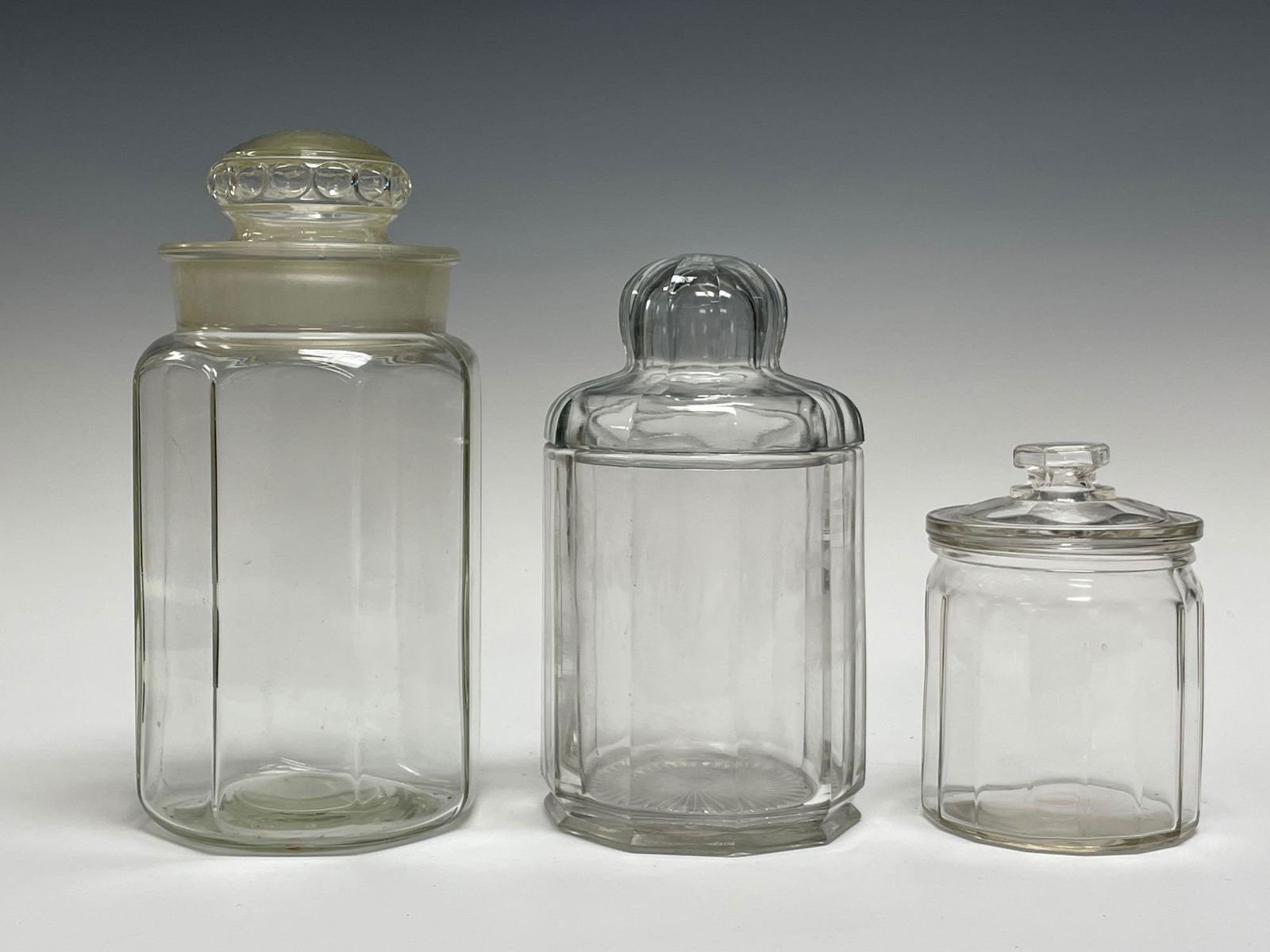 Three Glass Lidded Apothecary Candy Store Jars (1 of 16)