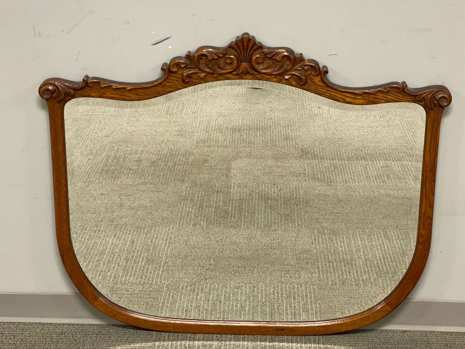 1910 American Oak Shield Shape Dresser Mirror - Fellers (1 of 9)