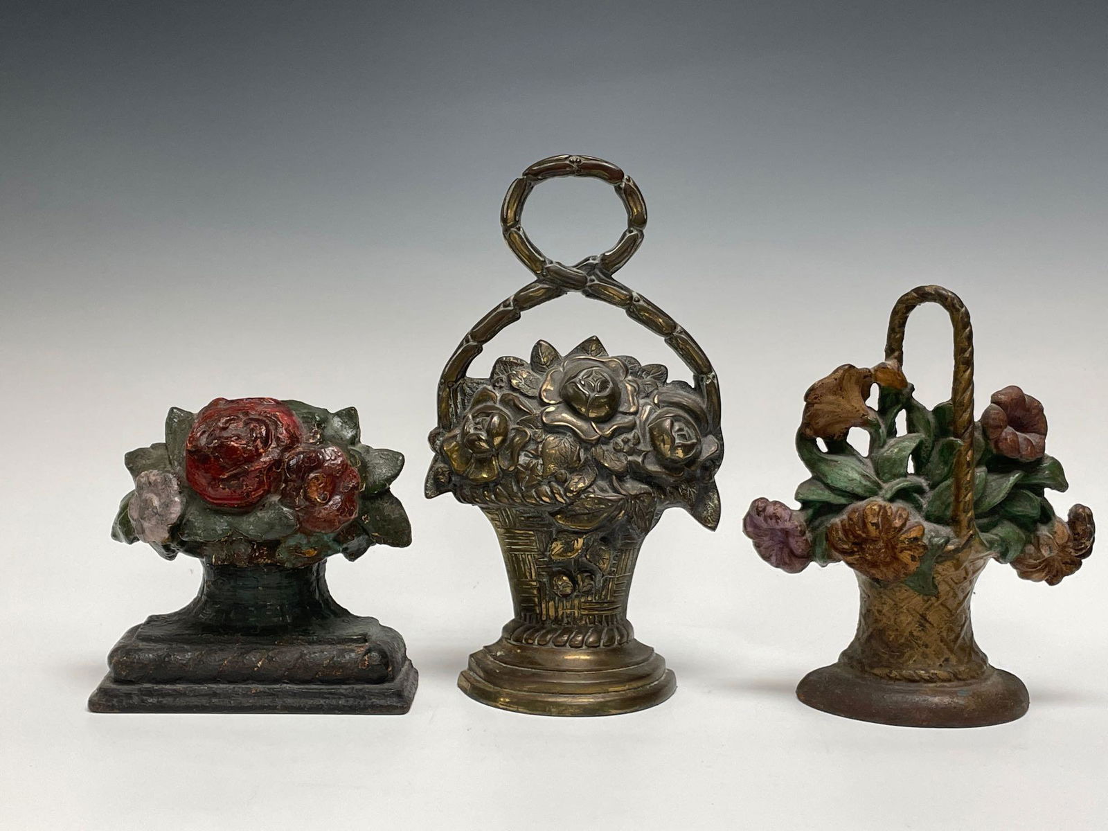Cast Iron Cold Painted Floral Door Stops (3) (1 of 12)