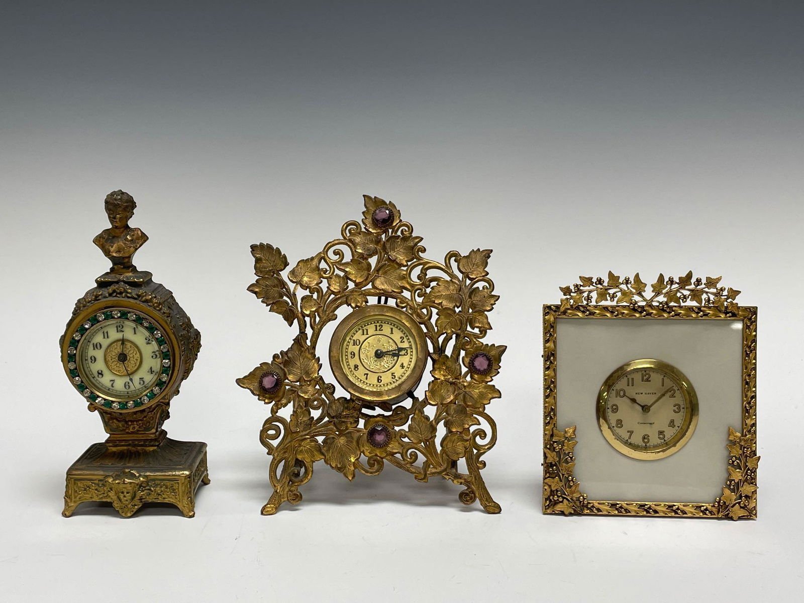 Ansonia Clock Co, New Haven and French Porcelain Face (1 of 18)