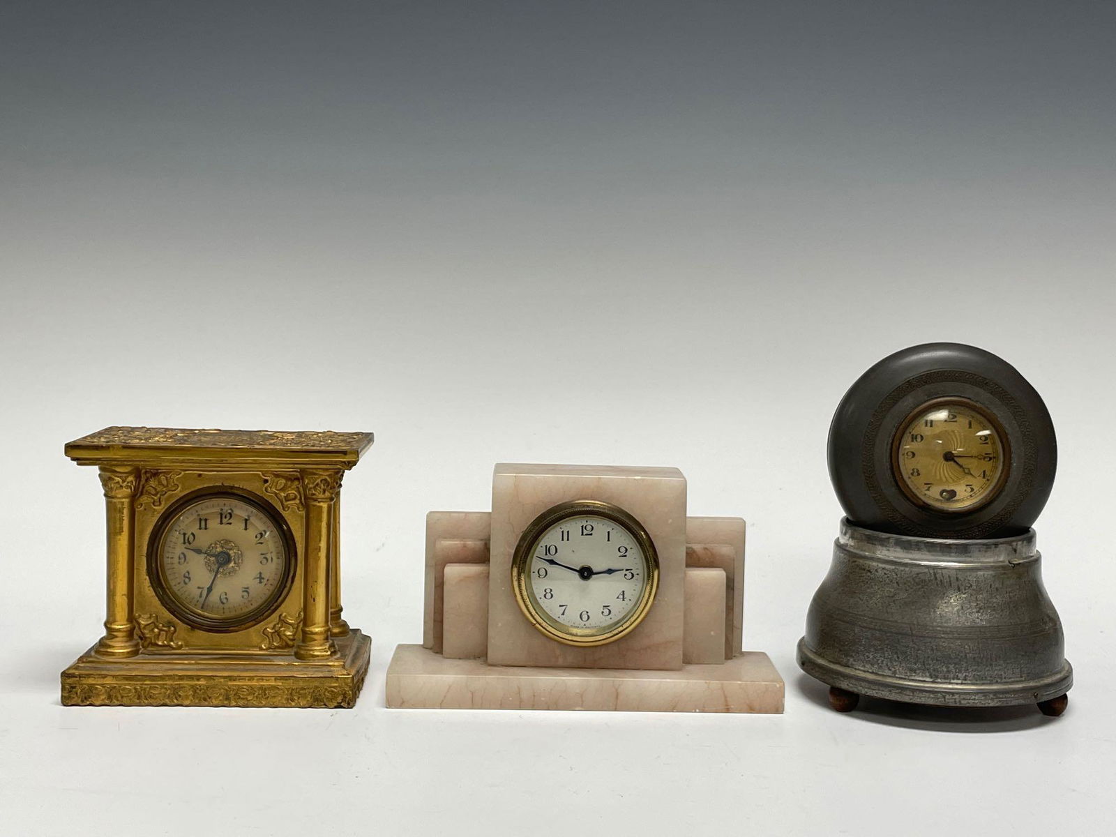 French and German Collection of Three Desk Clocks (1 of 18)