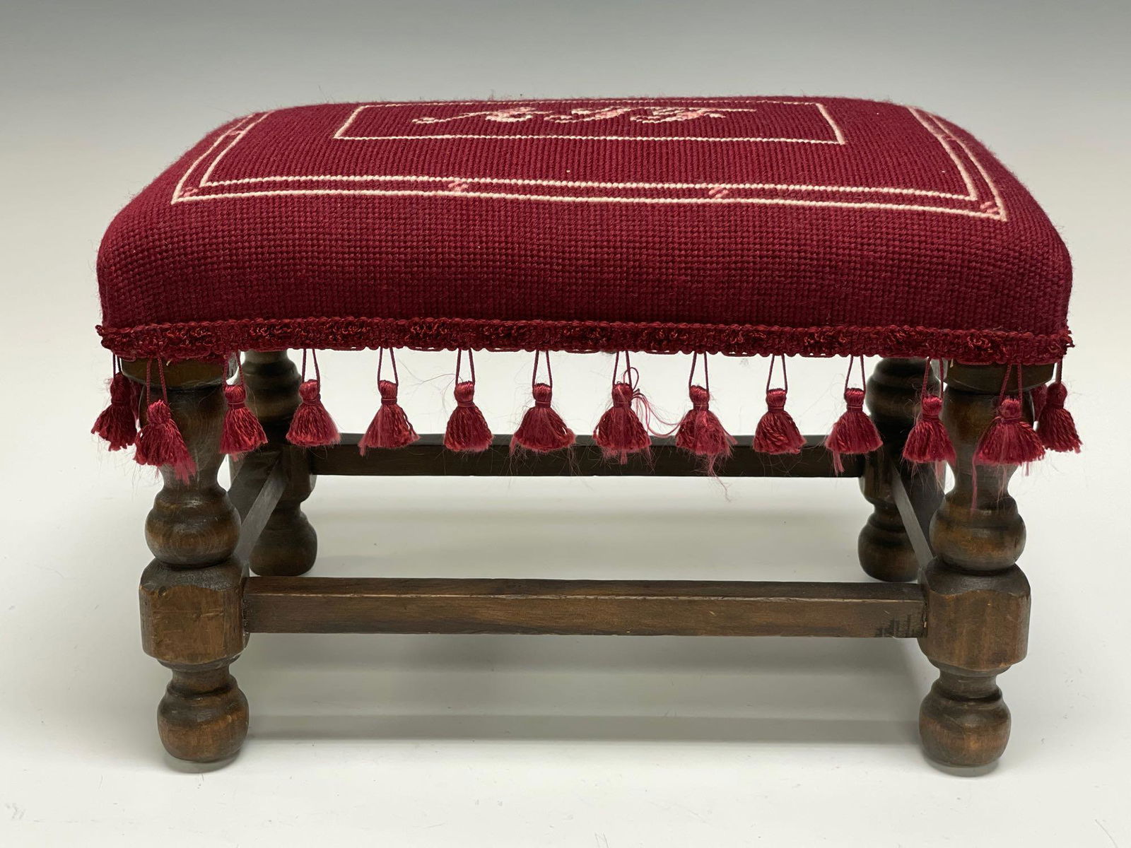 Anne Thorpe Feller Needlepoint Foot Stool on Walnut (1 of 12)