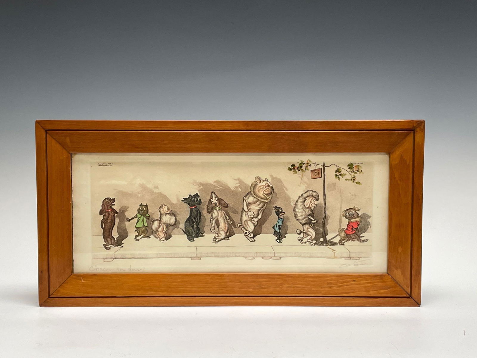 BORIS O'KLEIN CHACUN SON TOUR SIGNED COLORED ETCHING (1 of 11)