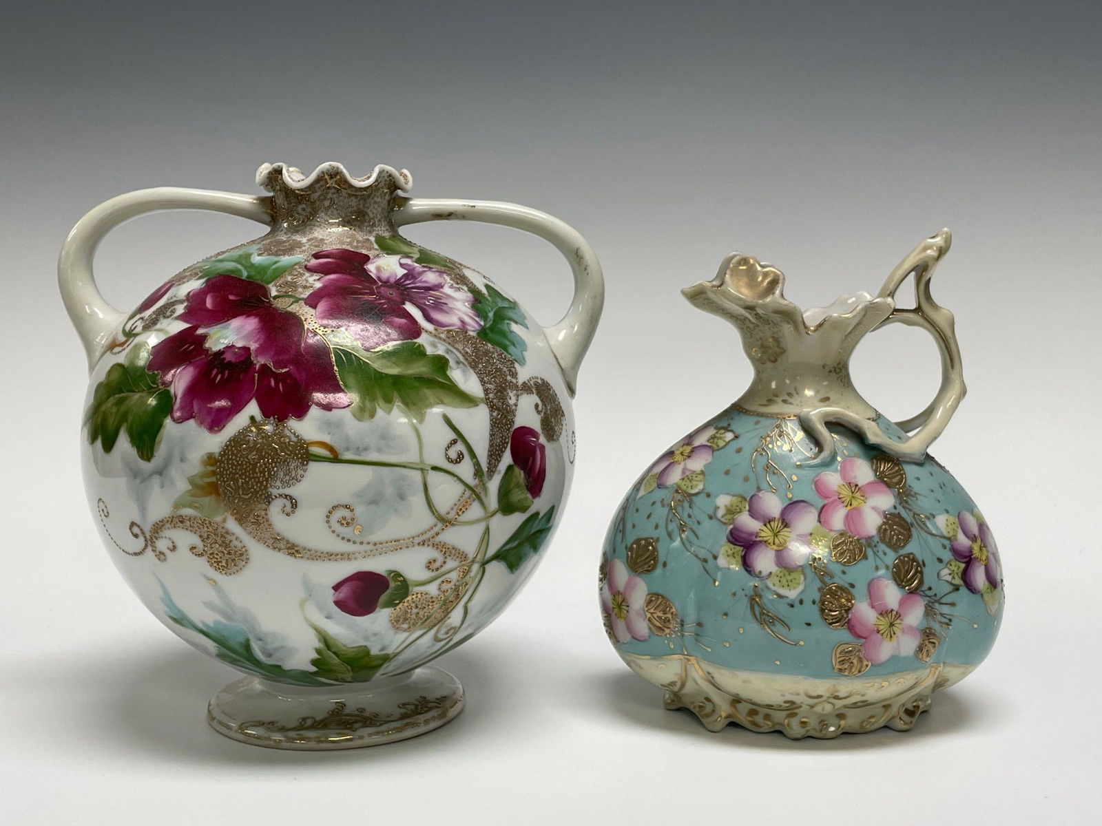 Nippon Kinran Ewer and Nippon Hand Painted Bulbous Vase (1 of 14)