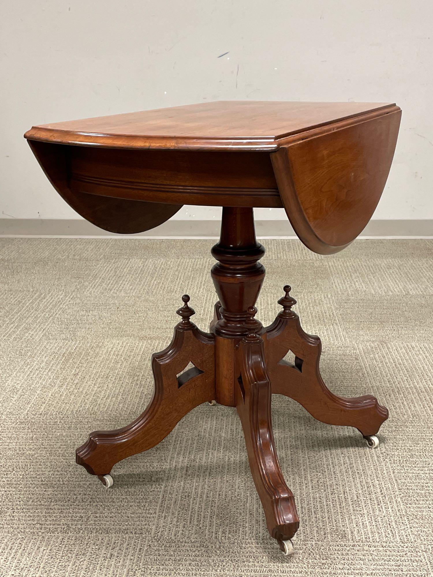 19th C. Carved American Walnut Drop Side Table (1 of 10)
